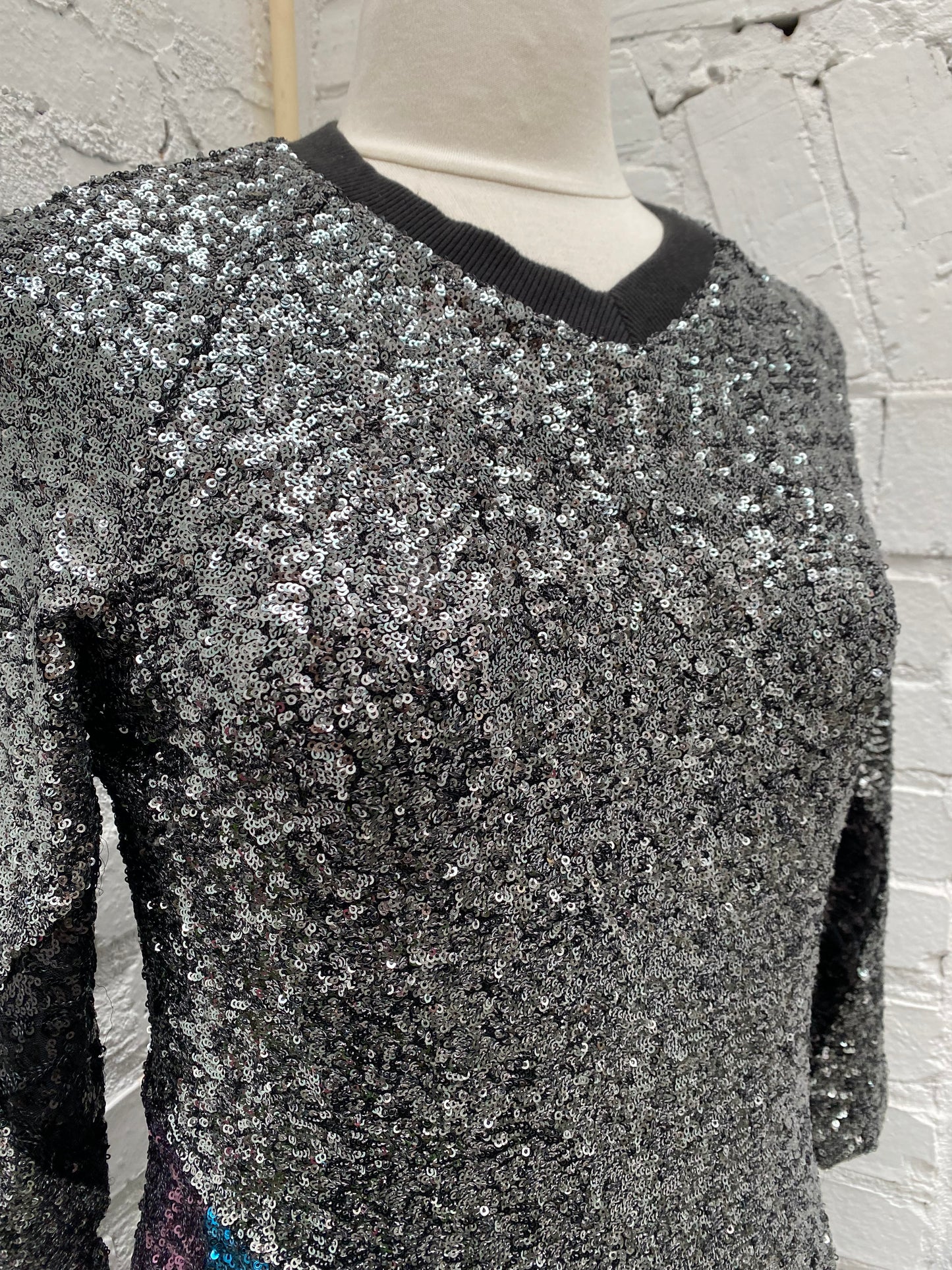 Koche Gray, Purple & Blue Sequin Dress, 40