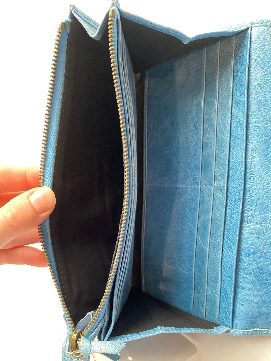 Balenciaga Blue Moto Wallet