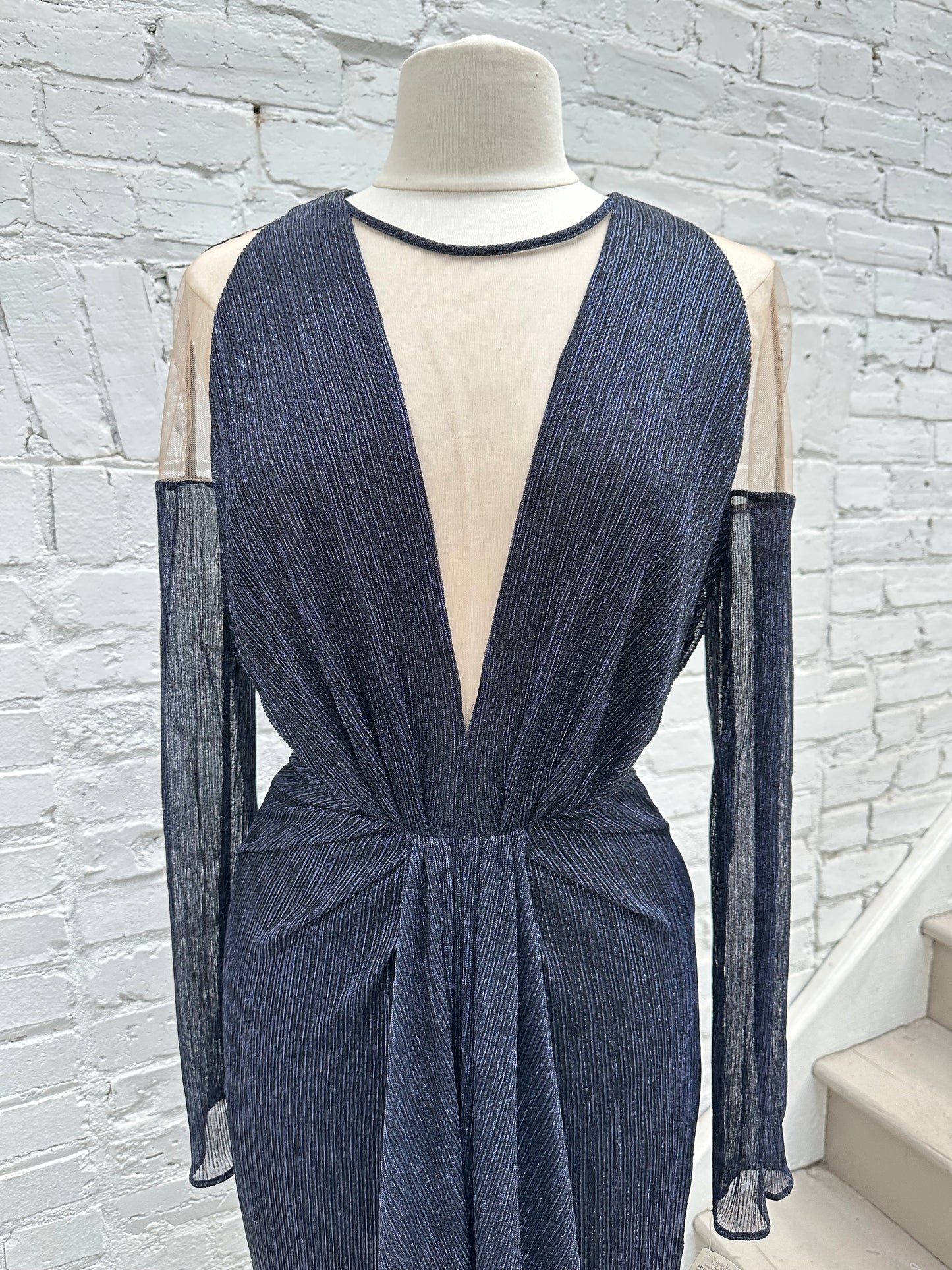 Talbot Runhof Navy Glitter Dress