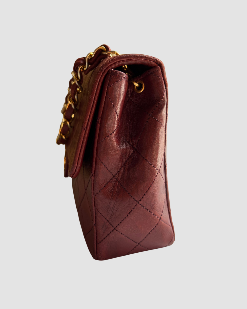 Chanel Vintage Square Burgundy 20cm Purse