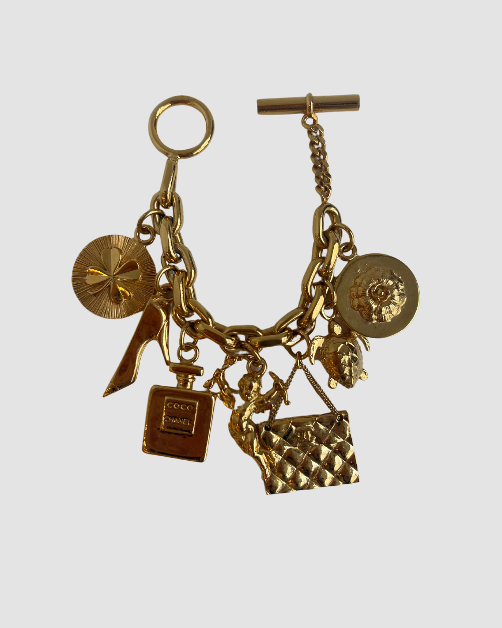 Chanel 24k Gold Plated Charm Bracelet