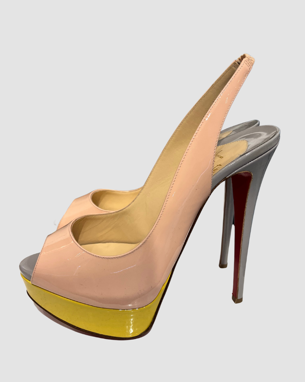 Christian Louboutin Lady Peep Slingback Baby Pink