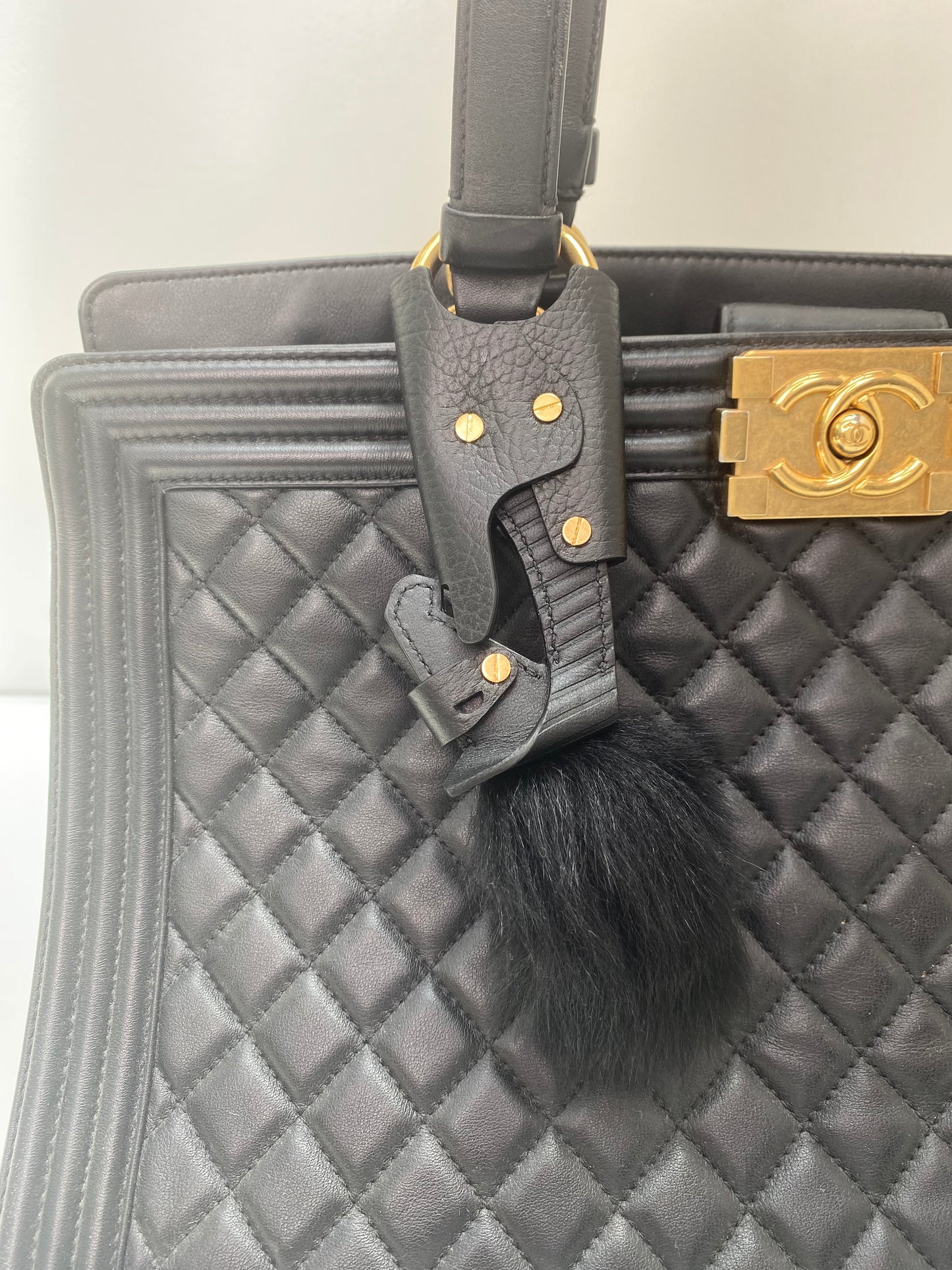 Burberry Black Shearling Horse Charm GHW