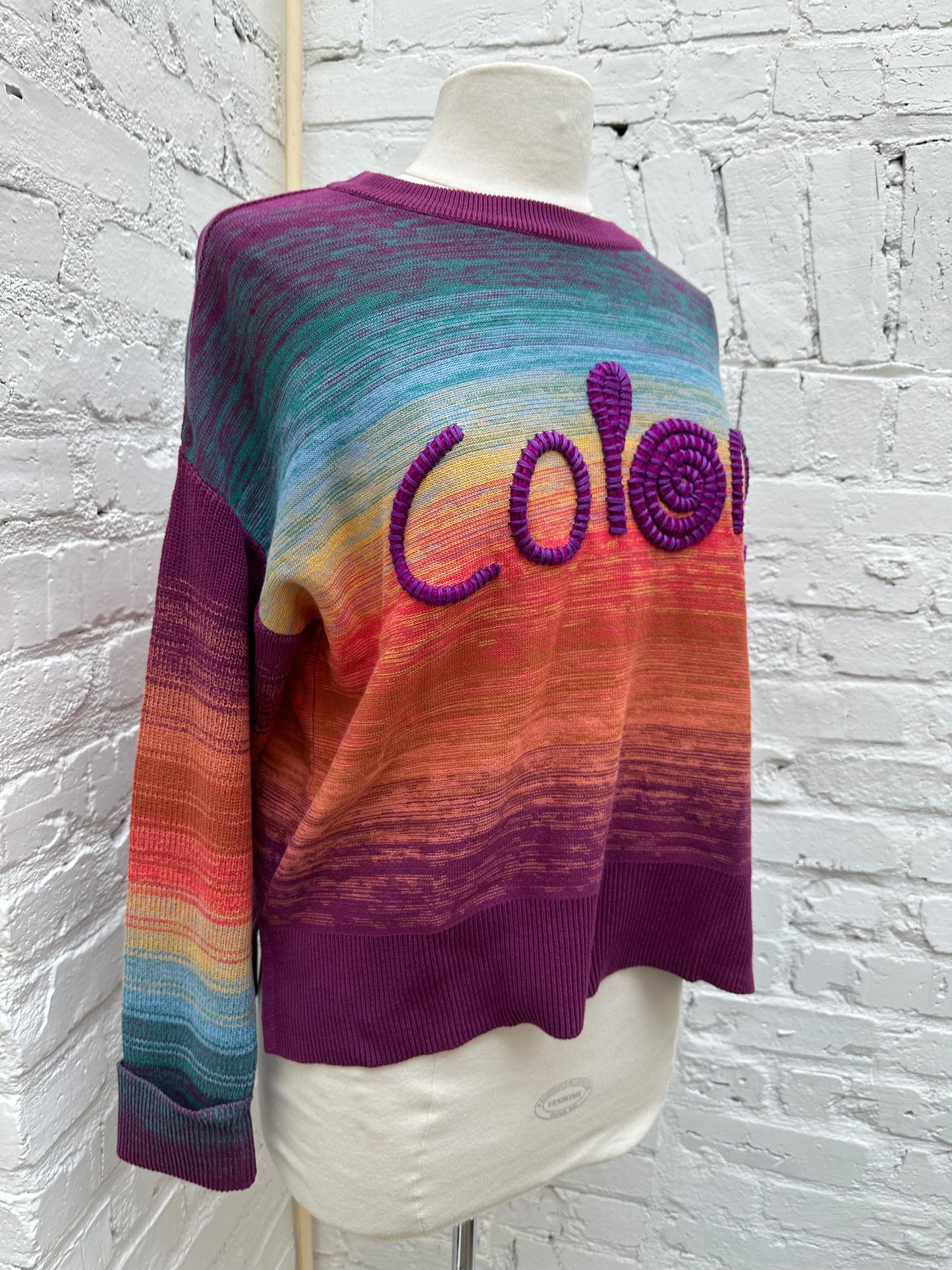 Alivia Marybeth Sweater "Colors" Embroidery M