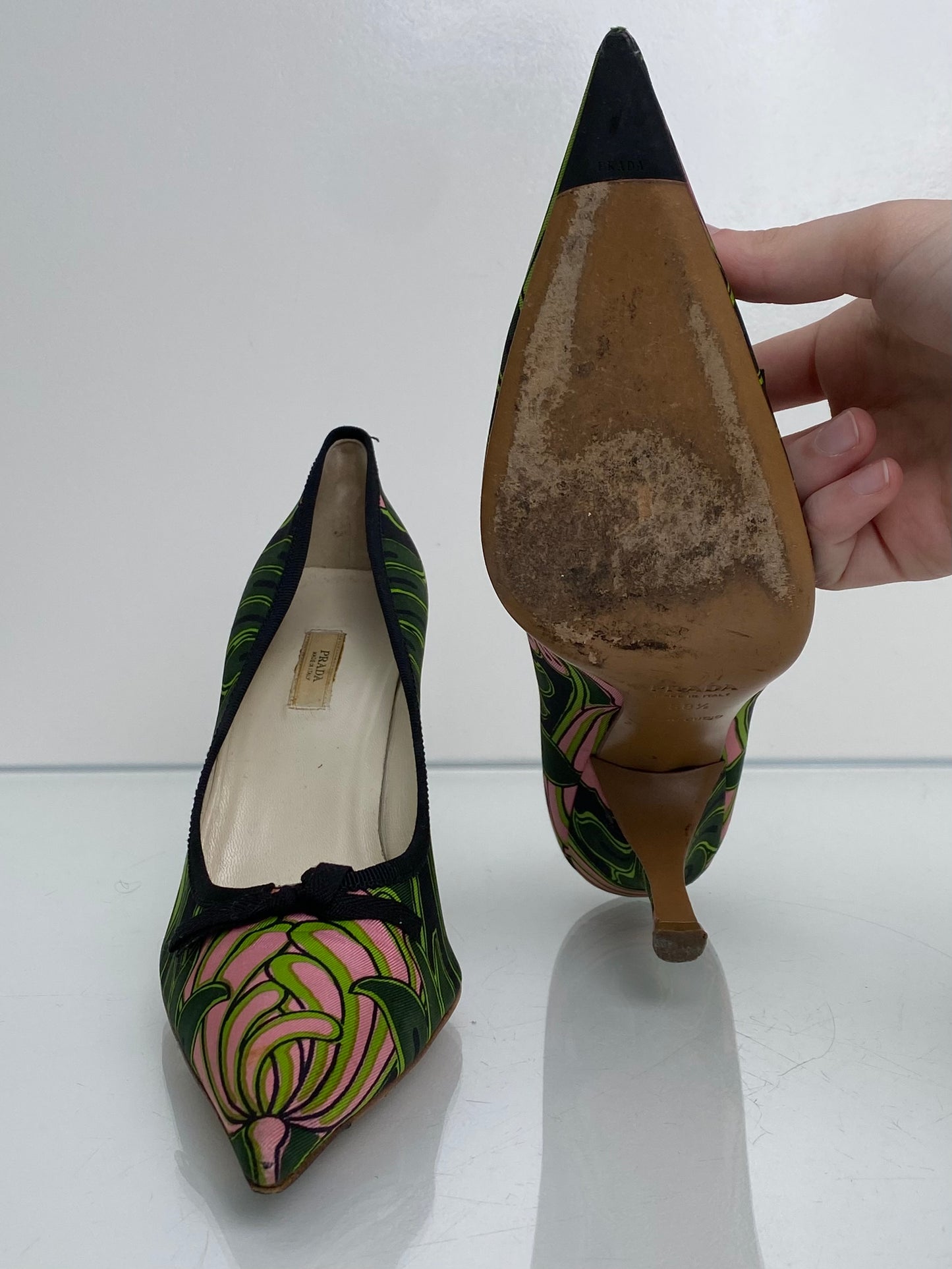 Prada Multicolor Floral Heels, 38.5