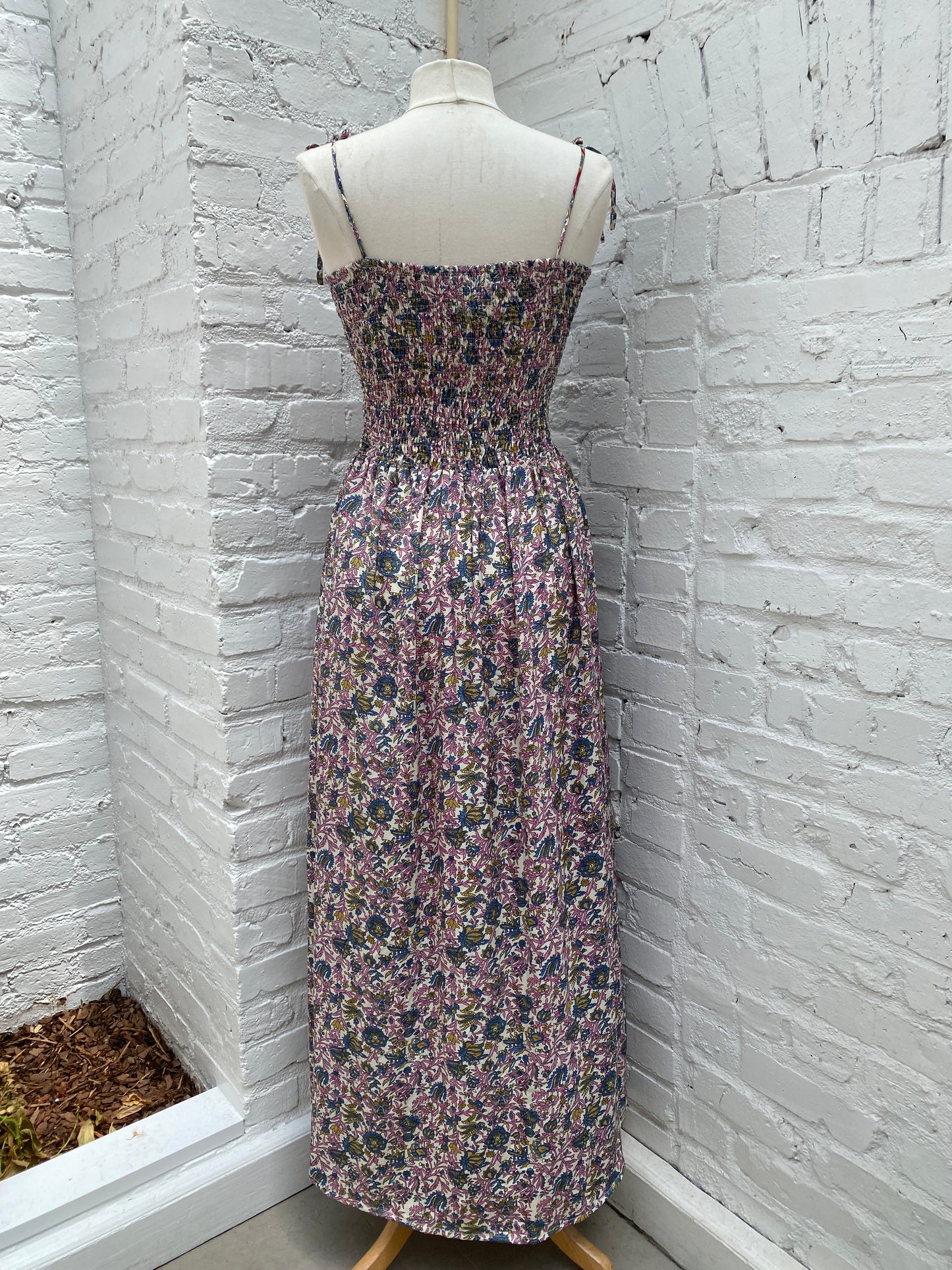 Raga Purple, Blue & Yellow Paisley Smocked Dress, S