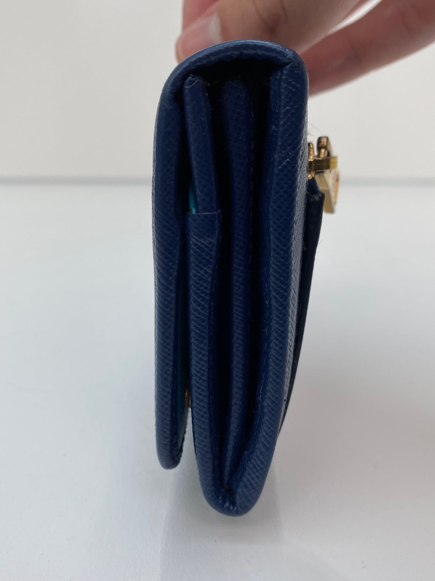 Prada Navy Saffiano Long Wallet