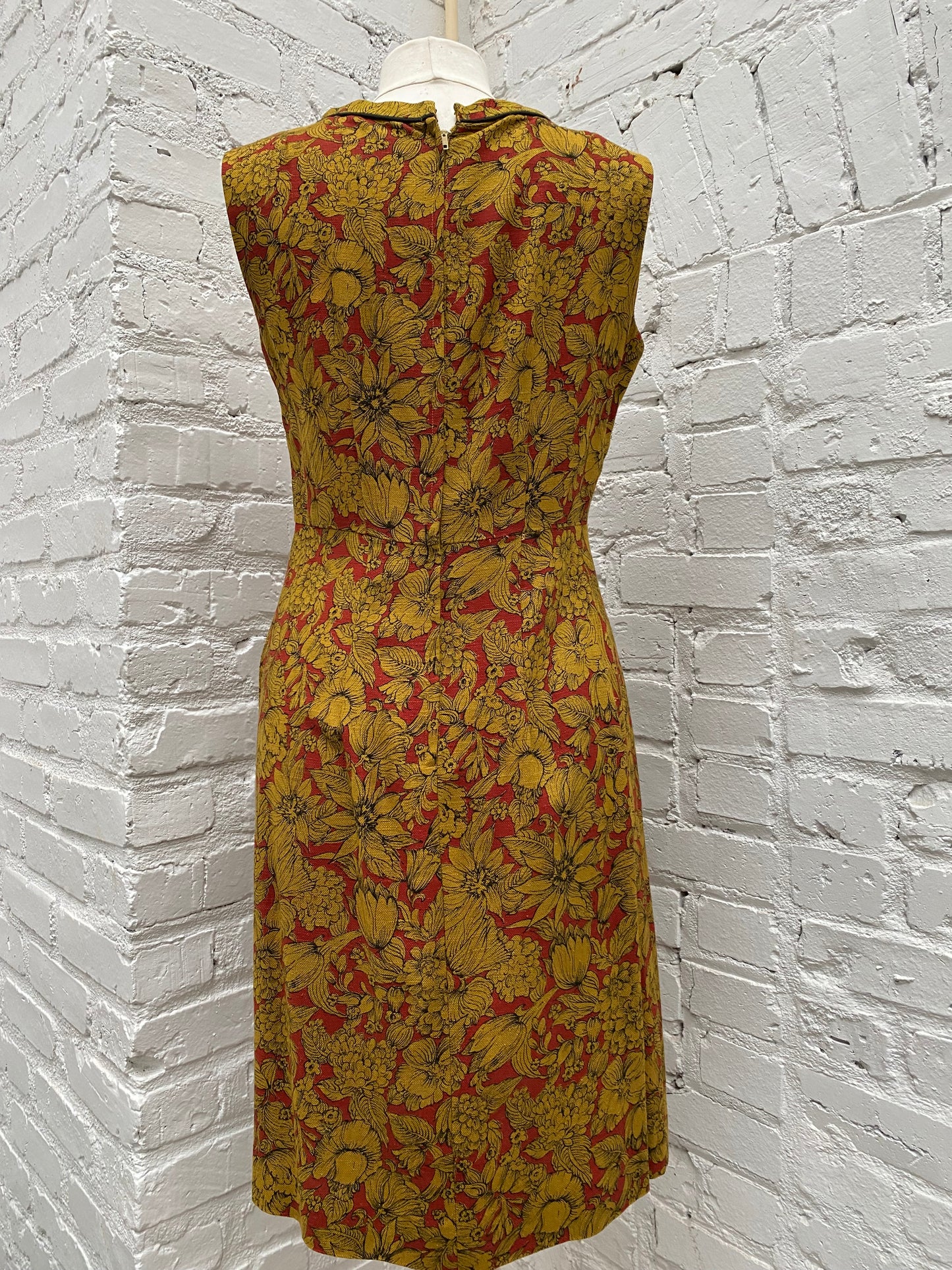 Stacy Ames Yellow & Red Floral Dress, M