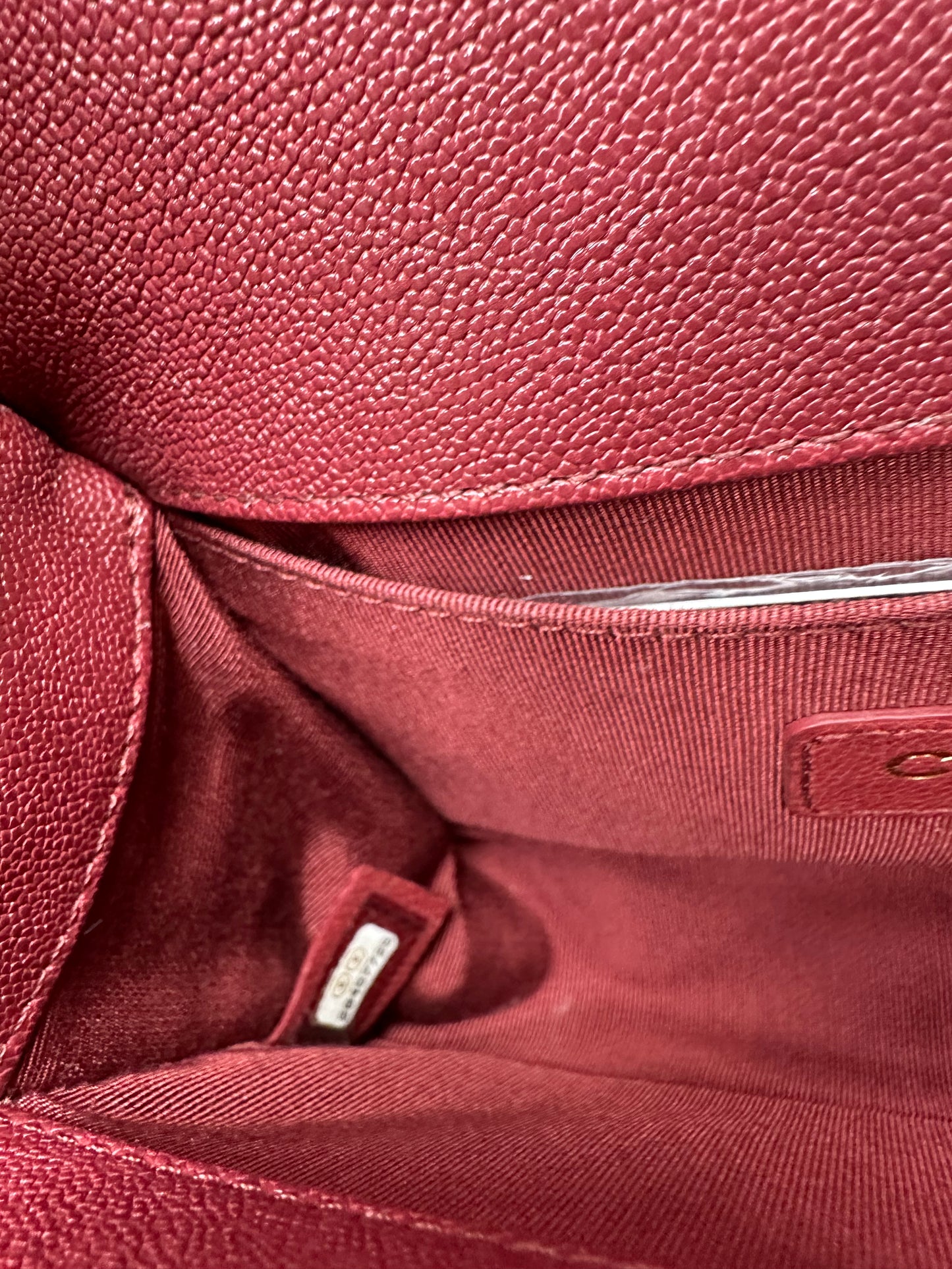 Chanel Boy Small Red Caviar GHW