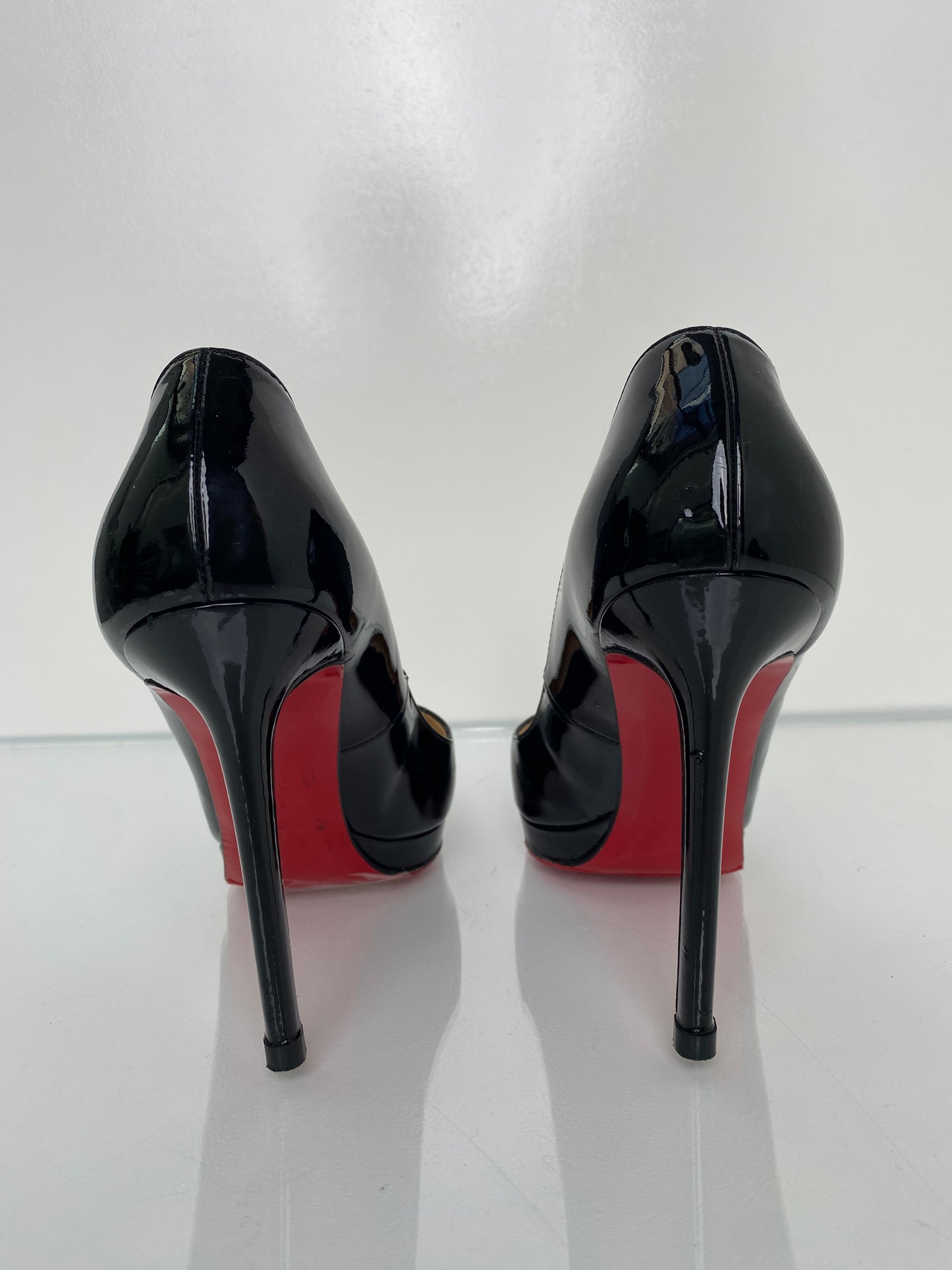 Christian Louboutin Black Patent Heels, 38.5