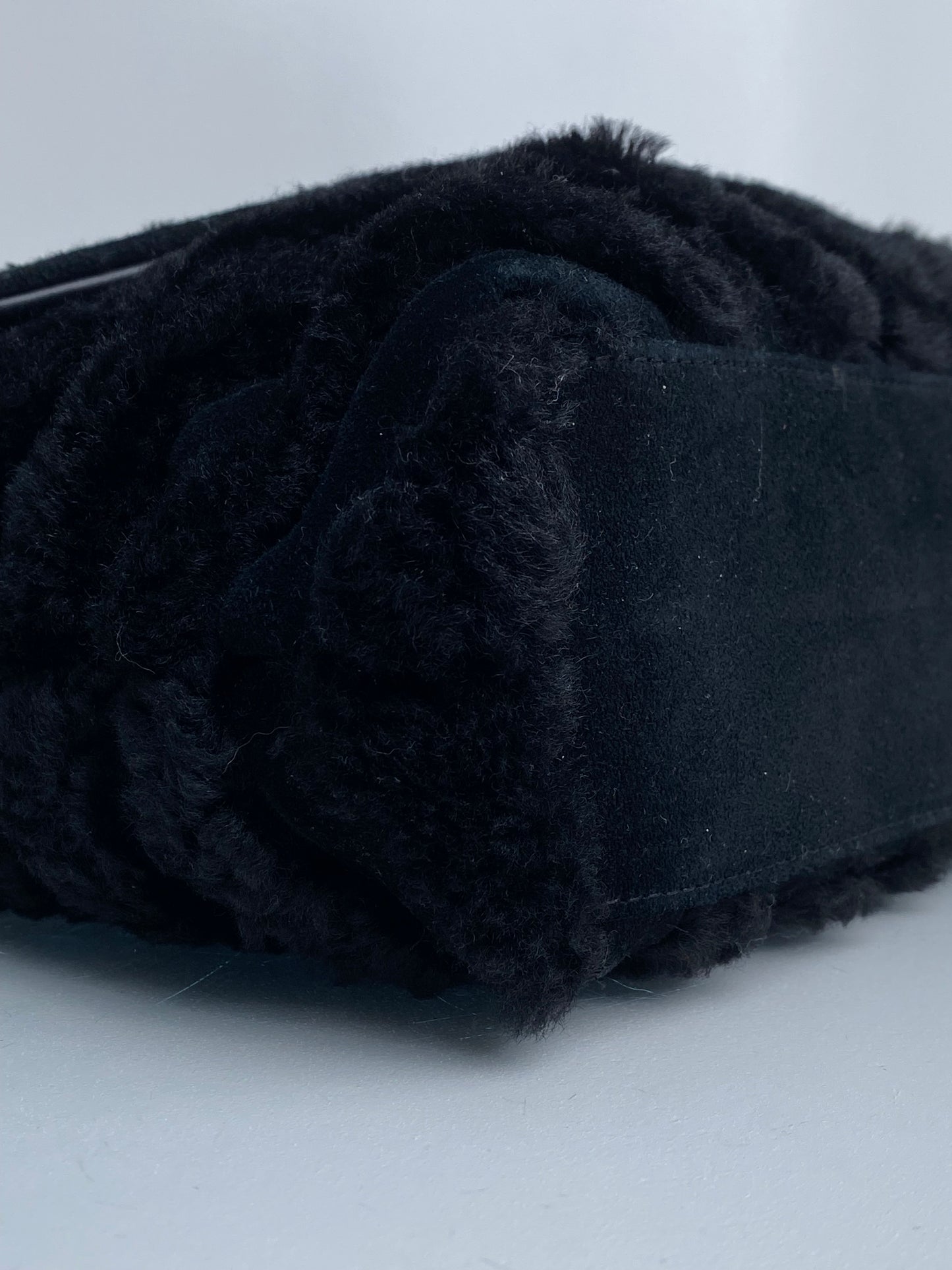 Saint Laurent Black Suede/Shearling Lou Lou Small Bag GHW