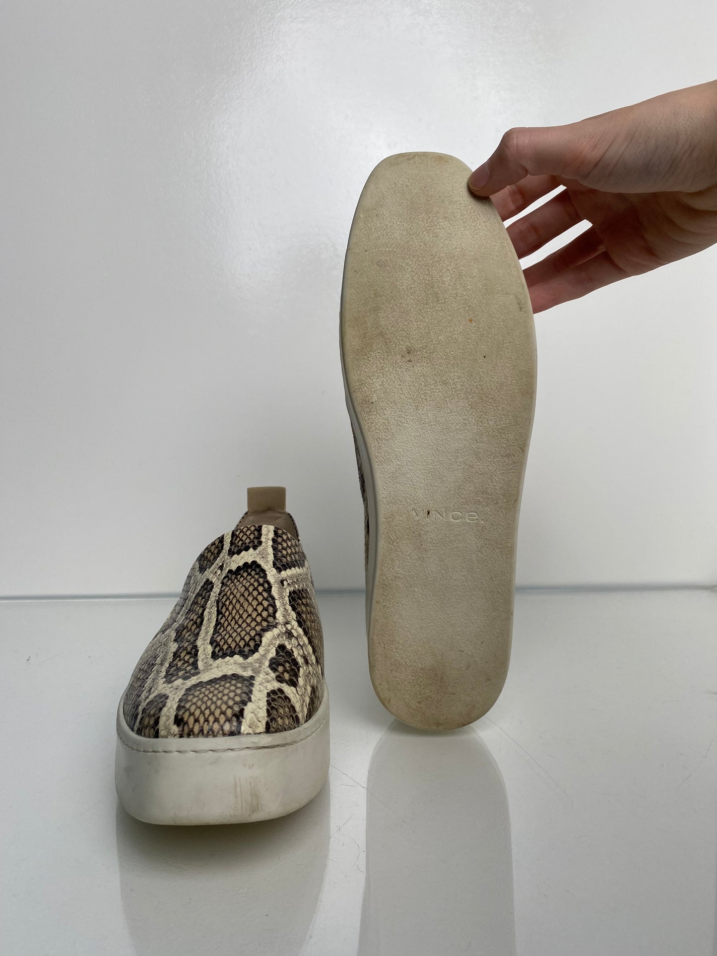 Vince Black & Grey Snakeprint Sneakers, 38