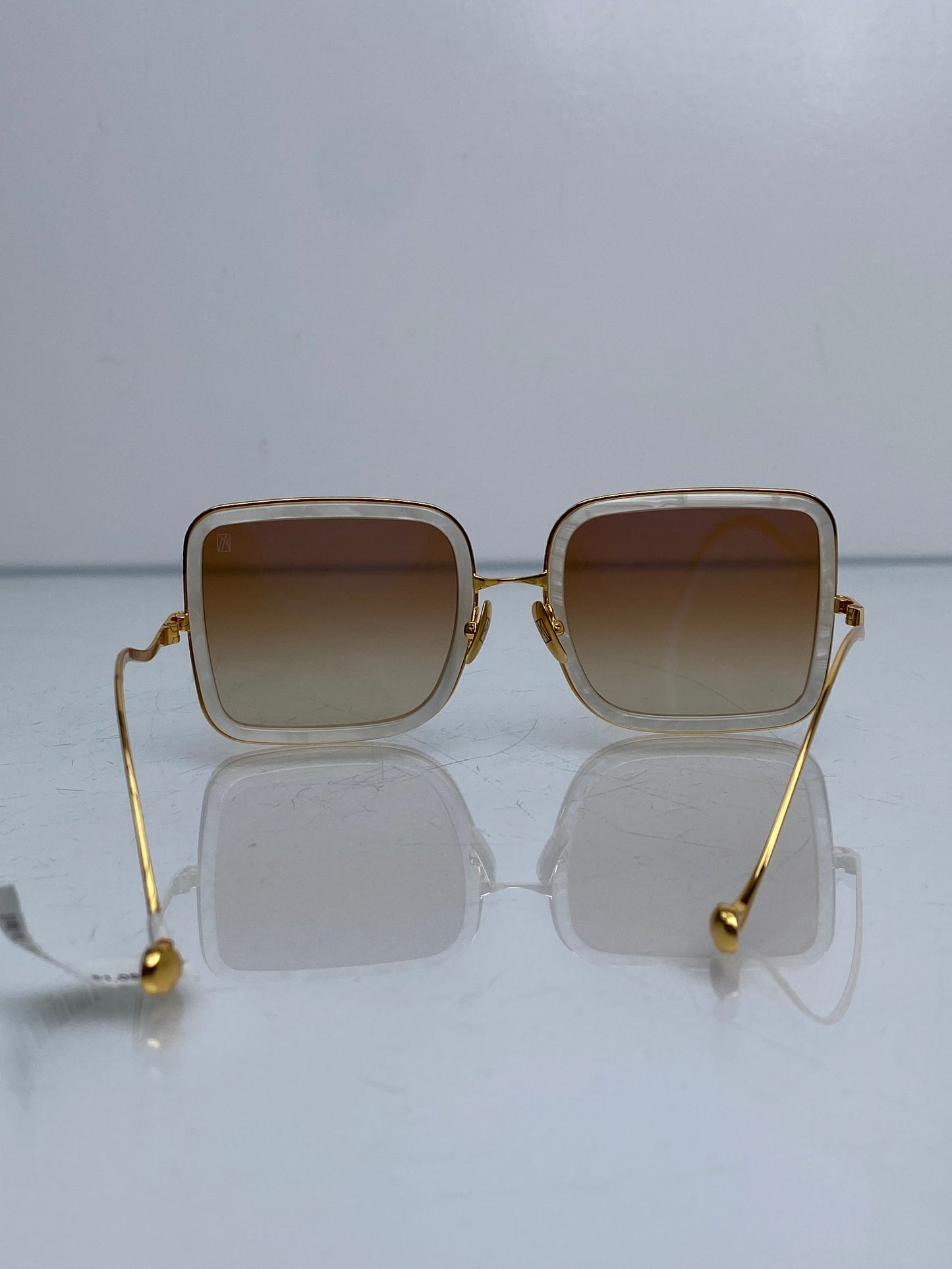 Anna Kara Karlsson White Moon Mixed-Media Square Sunglasses
