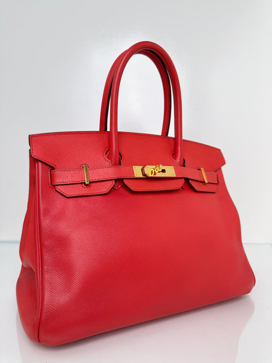 Hermes Birkin 30 Rouge De Coeur GHW #X
