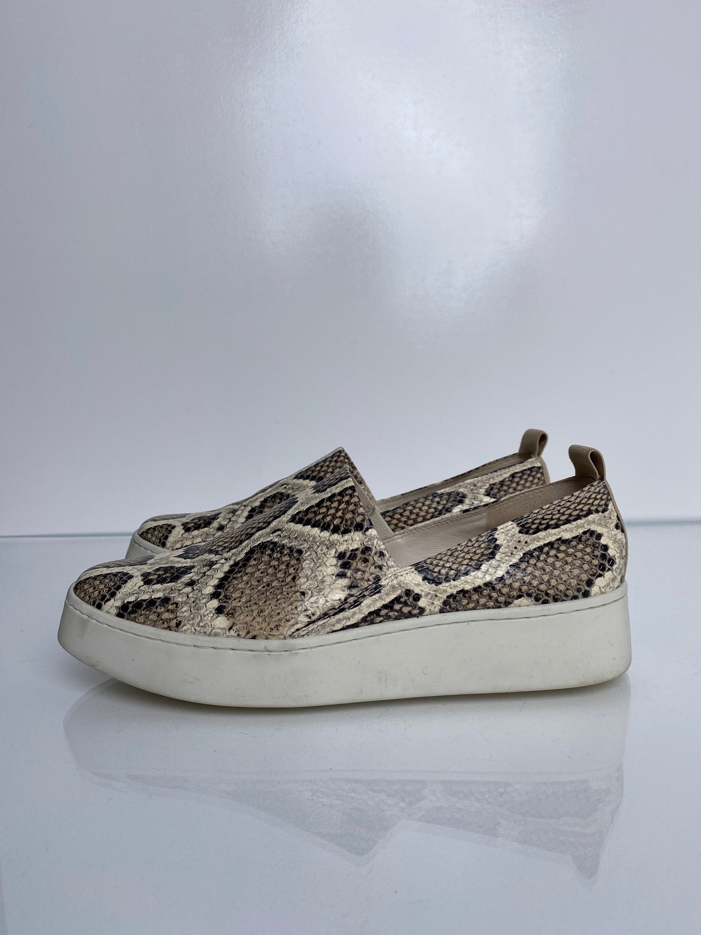 Vince Black & Grey Snakeprint Sneakers, 38