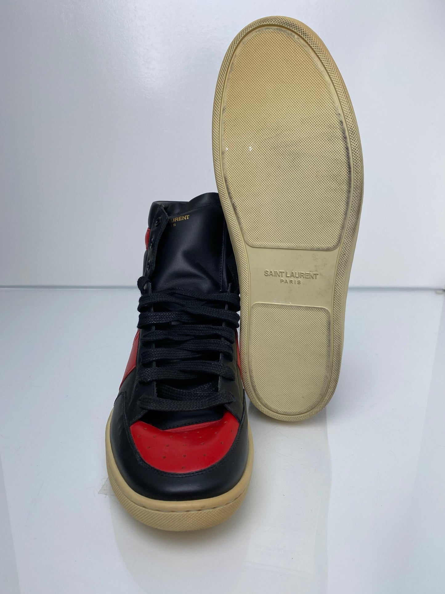 Saint Laurent.Black/Red Hightops, 43