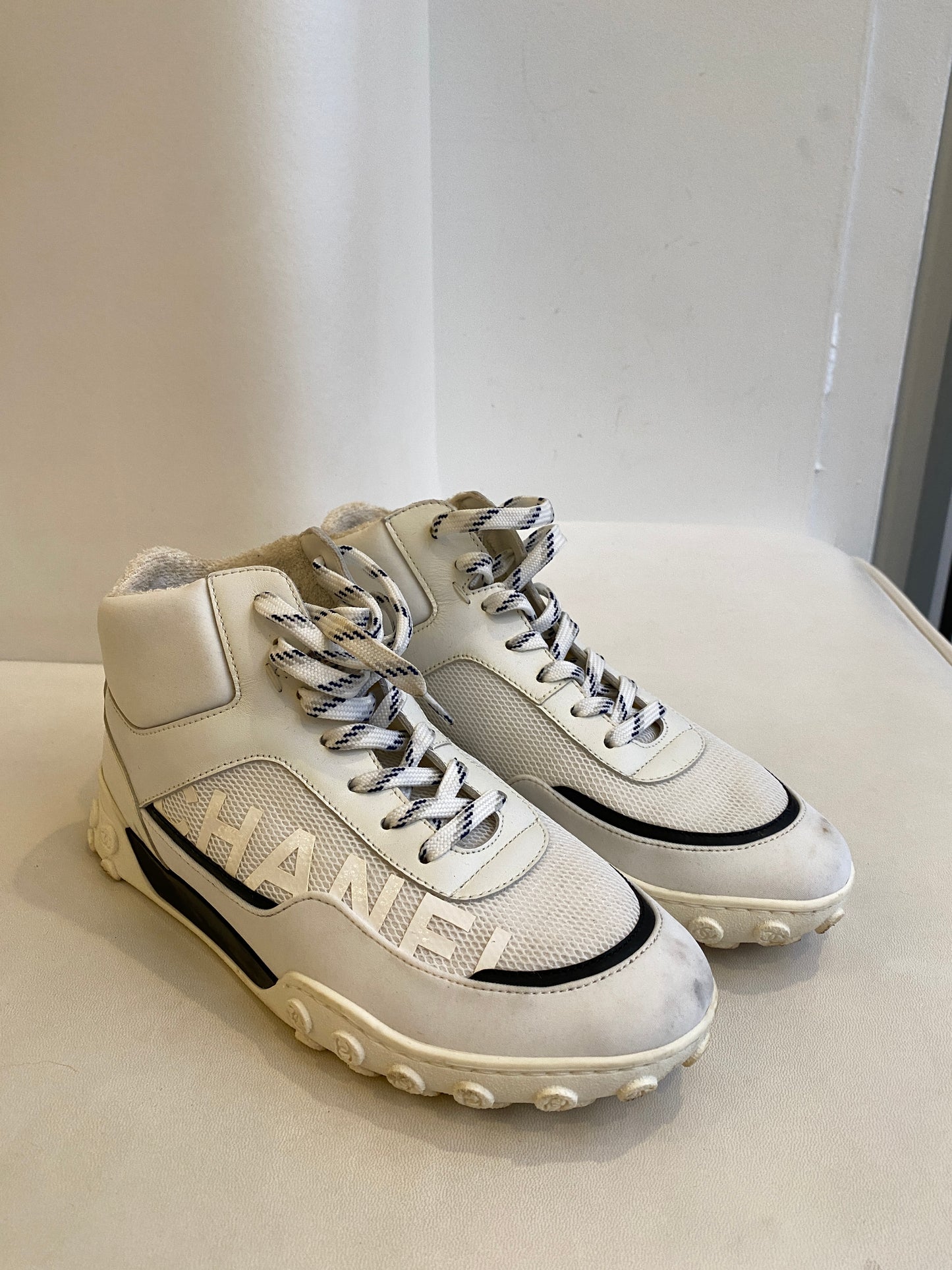 Chanel Mid-Rise White Sneakers