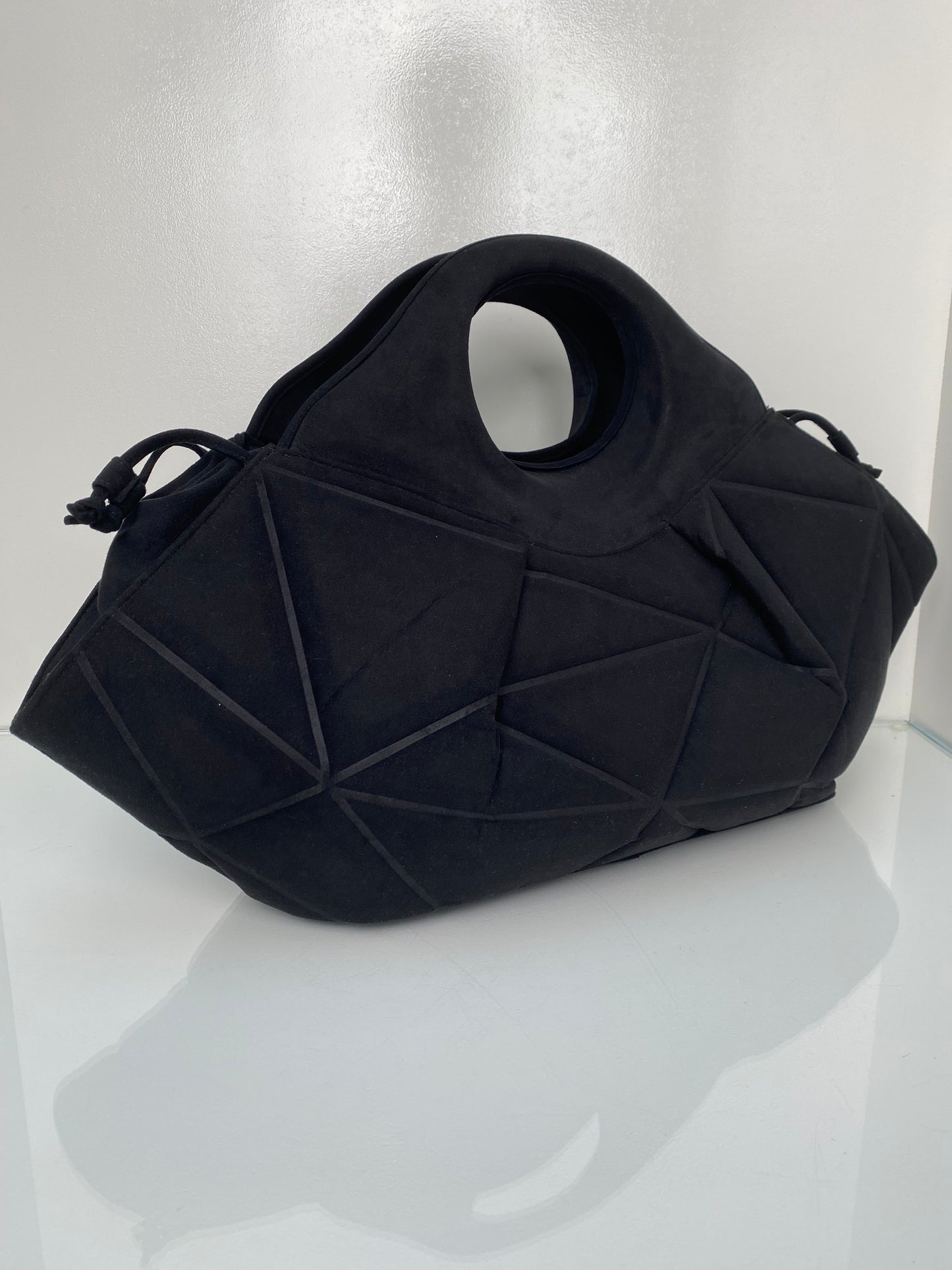 Isssey Mayake Black Cloth Geometric Tote Bag