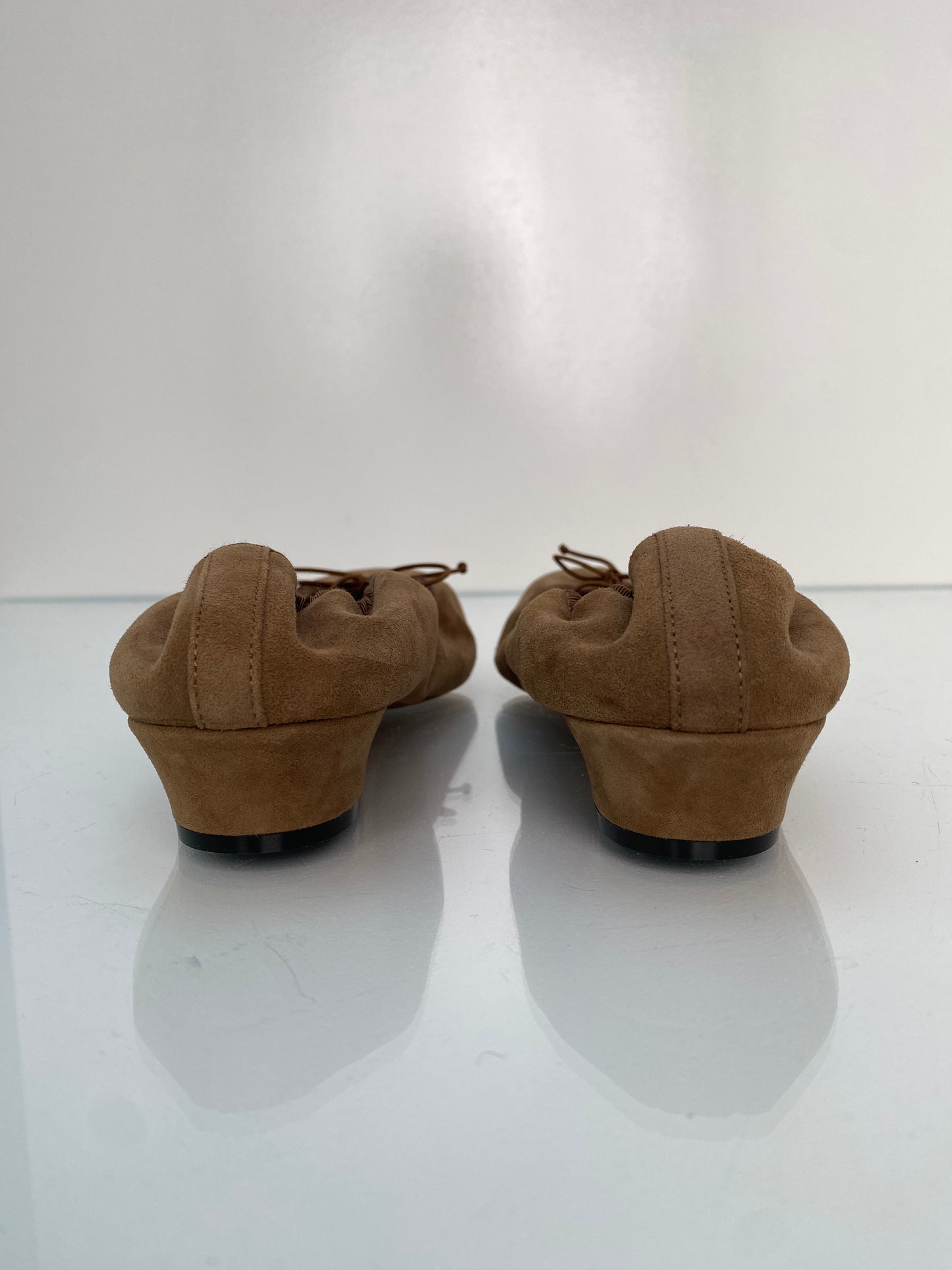 The Row Suede Fur Lined Ballet Flats, 38.5