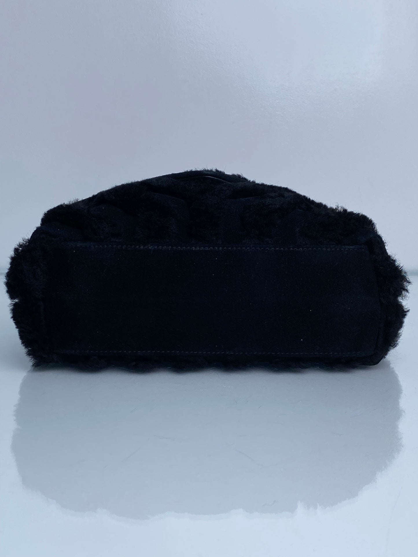 Saint Laurent Black Suede/Shearling Lou Lou Small Bag GHW