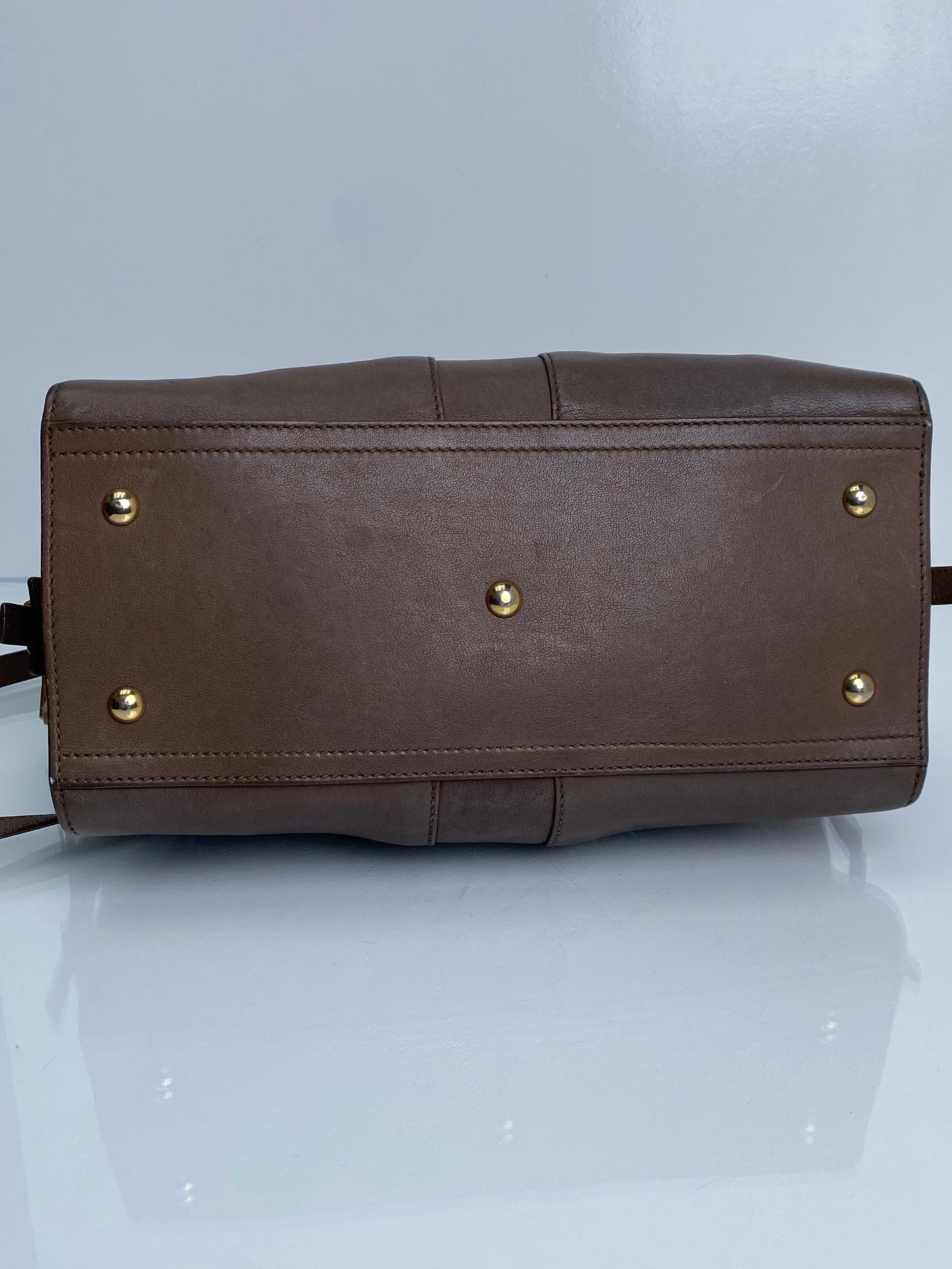 Saint Laurent Vintage Brown Y - Line Small Tote Bag GHW