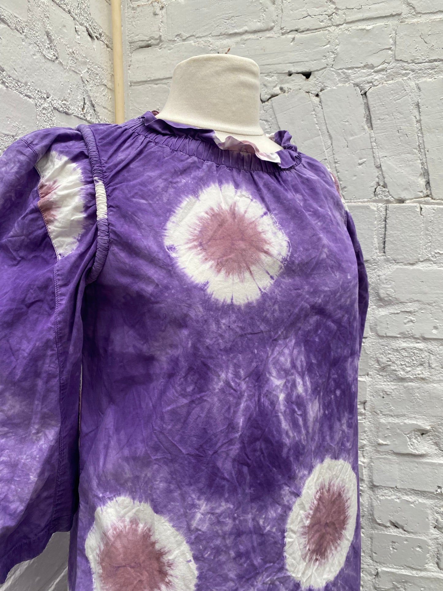 Sea New York Purple Tie Dye Long Sleeve Dress, 0