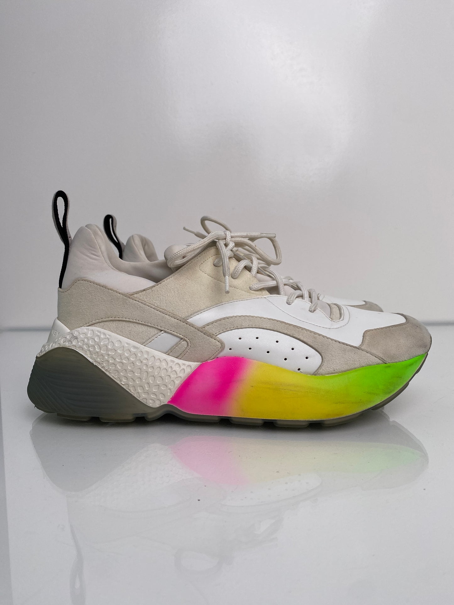 Stella McCartney White Eclypse Rainbow Sneakers, 40