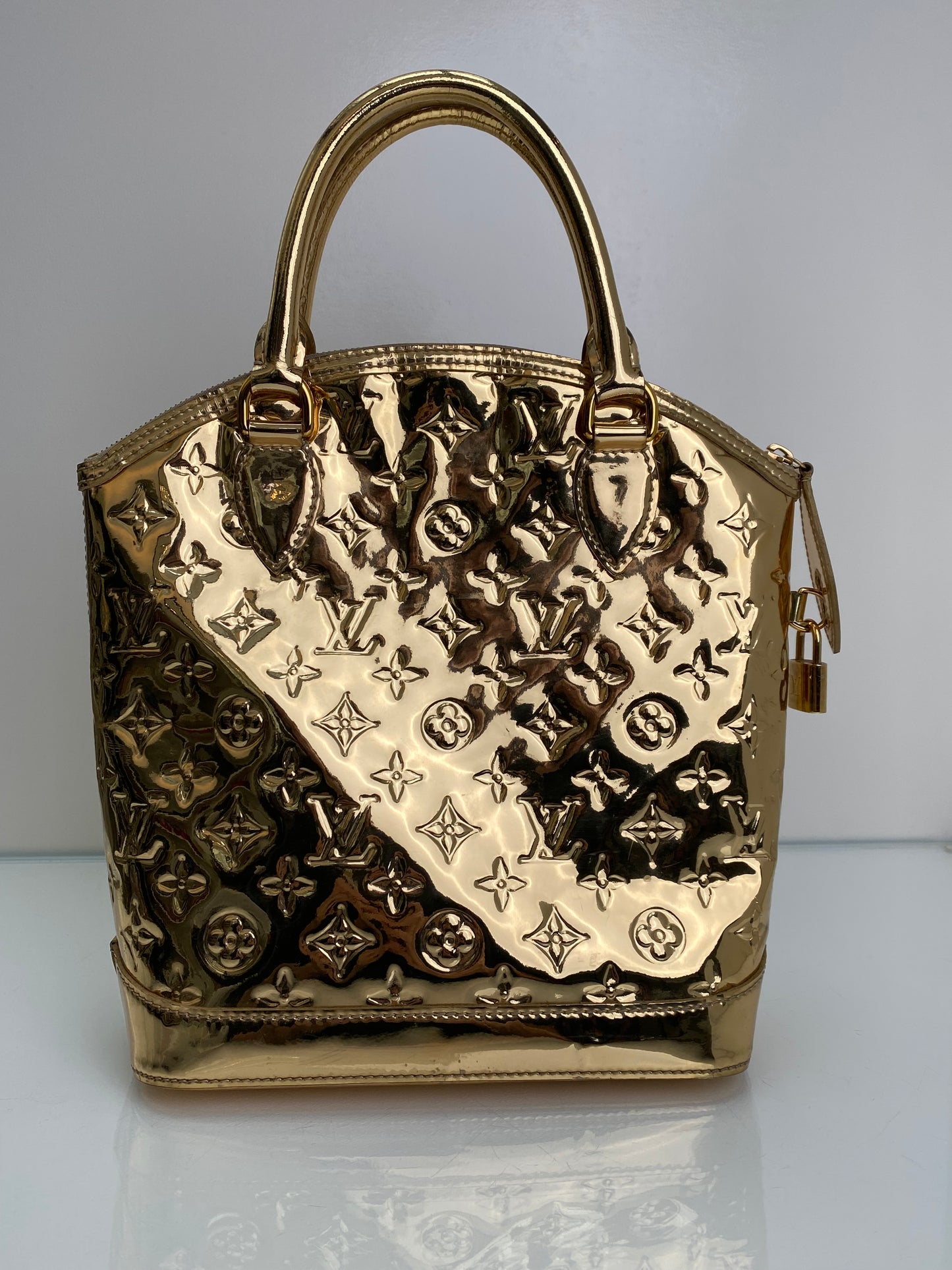 Louis Vuitton Gold Monogram Miroir Lockit PM Bag GHW