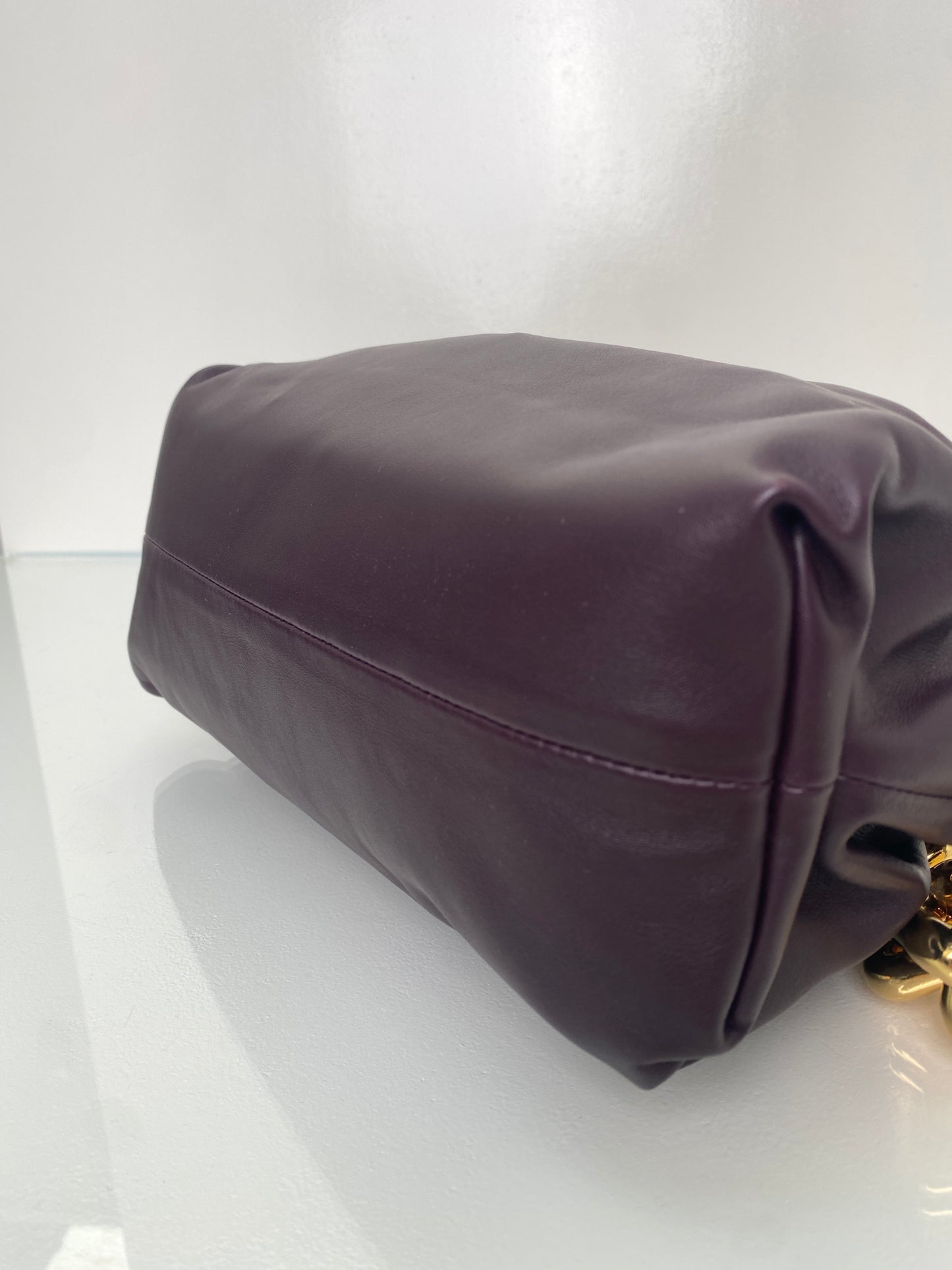 Bottega Veneta Eggplant Nappa Chain Bag GHW