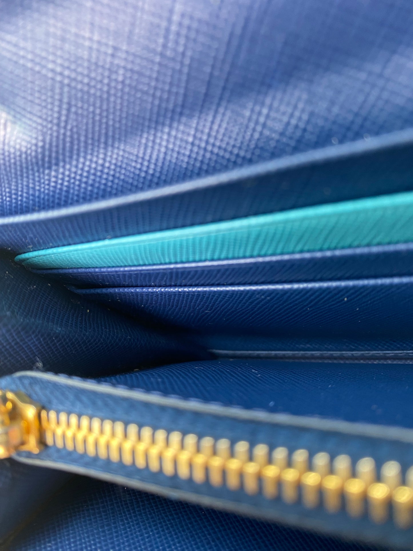 Prada Navy Saffiano Long Wallet