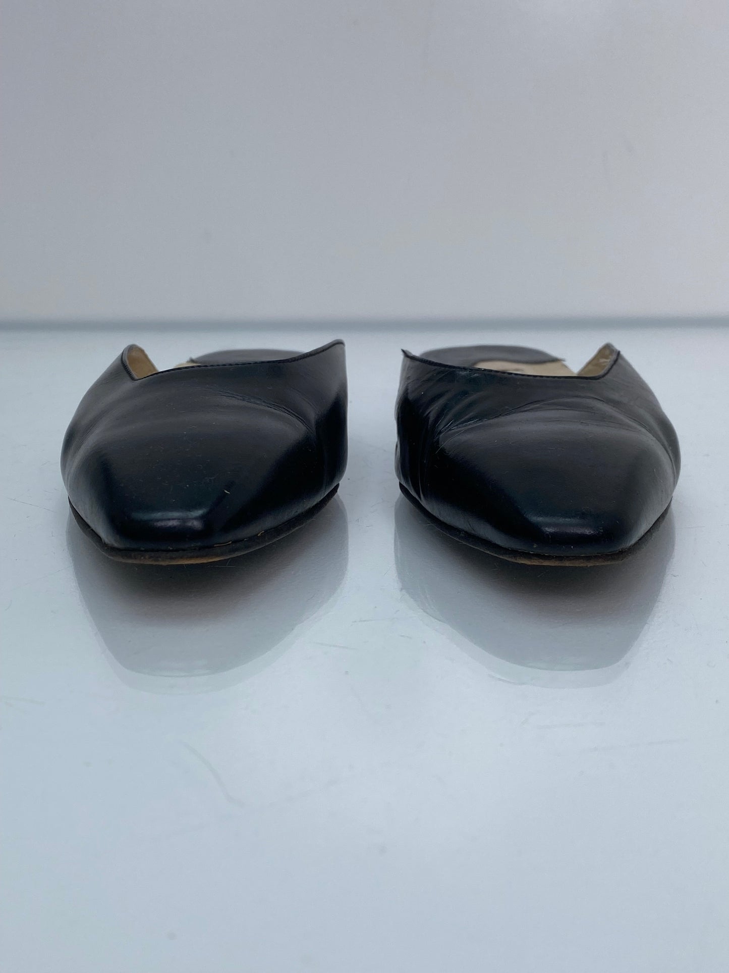 Manolo Blahnik Black Mules, 37 (As Is)