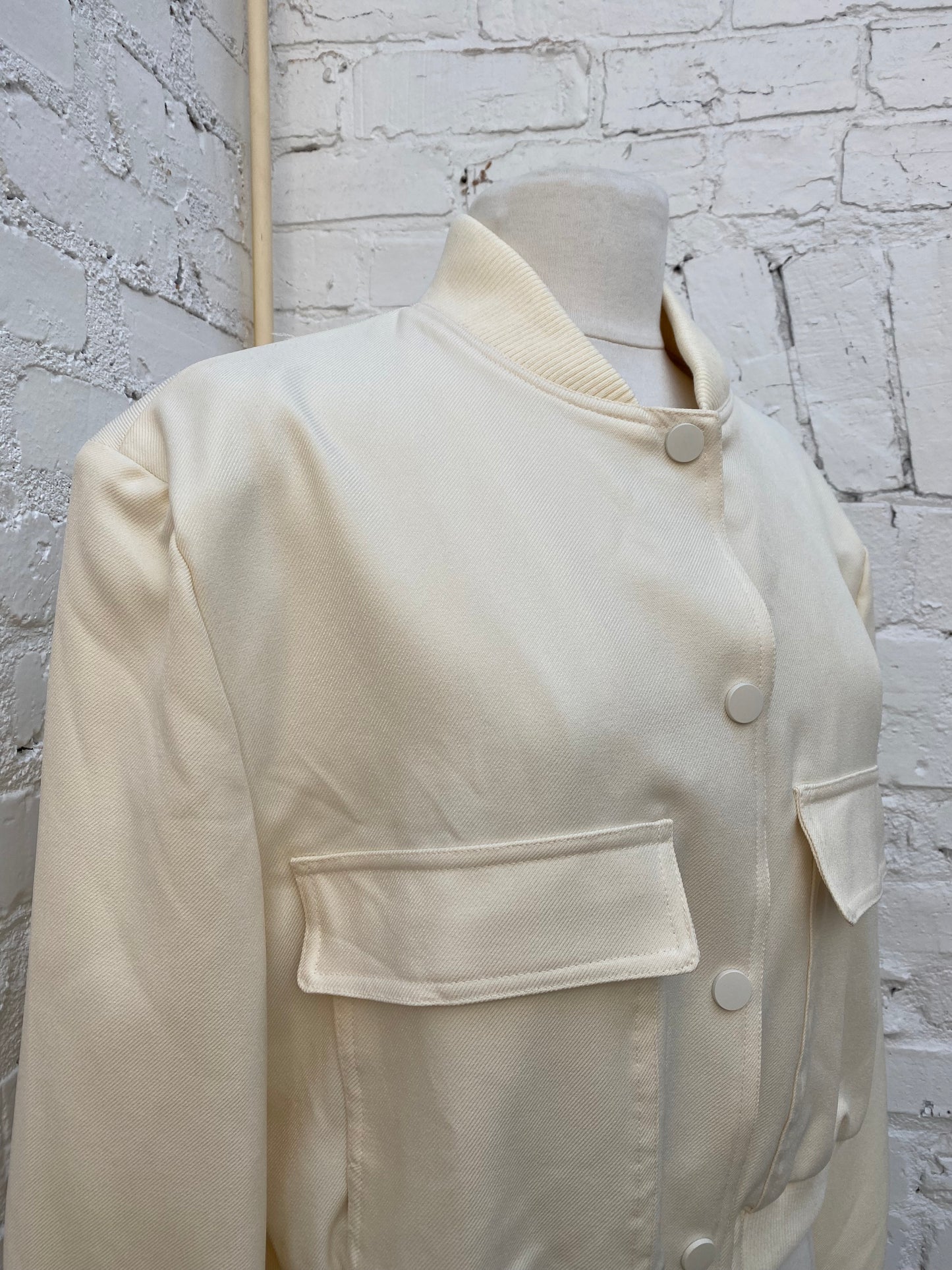 Indefeir Cream Varsity Jacket & Shorts Set, S