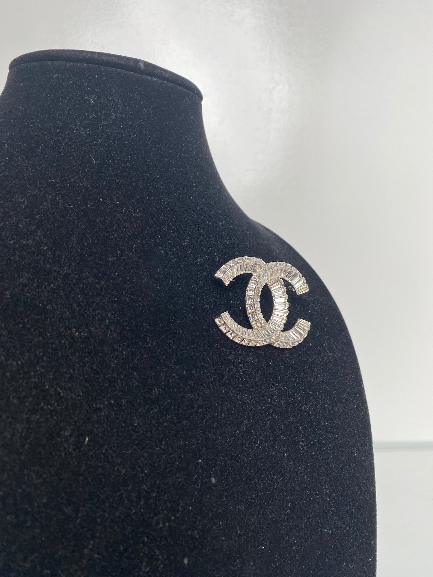 Chanel Crystal CC Baguette Brooch
