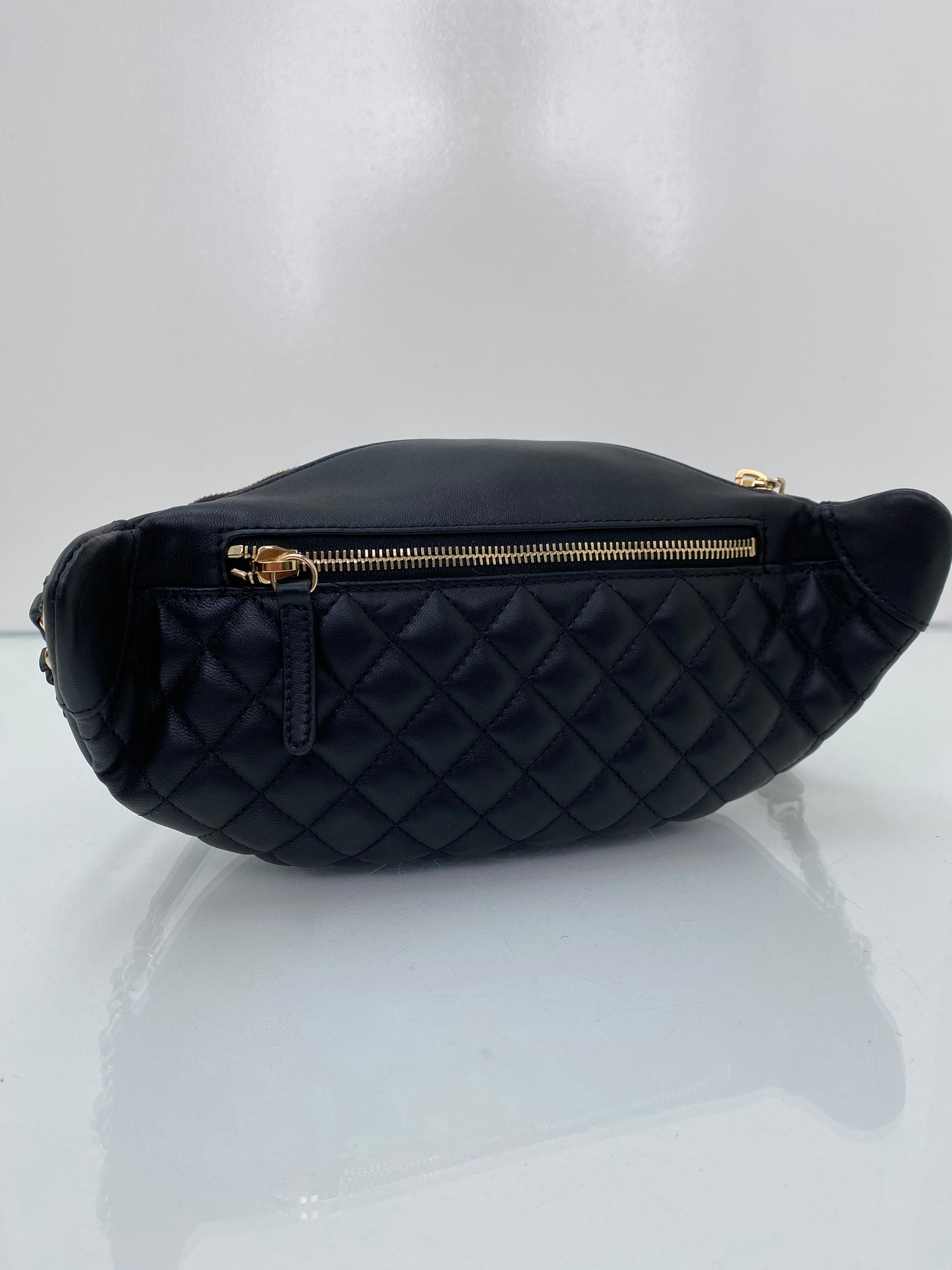 Chanel Black Semi Quilted Bum Bag GHW