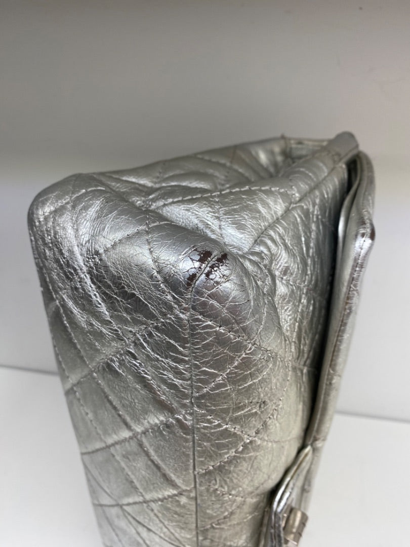 Chanel Jumbo Double Flap Reissue, Metallic Silver SHW
