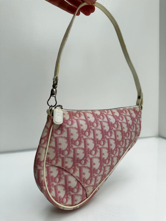 Christian Dior Pink Oblique Saddle Shoulder Bag