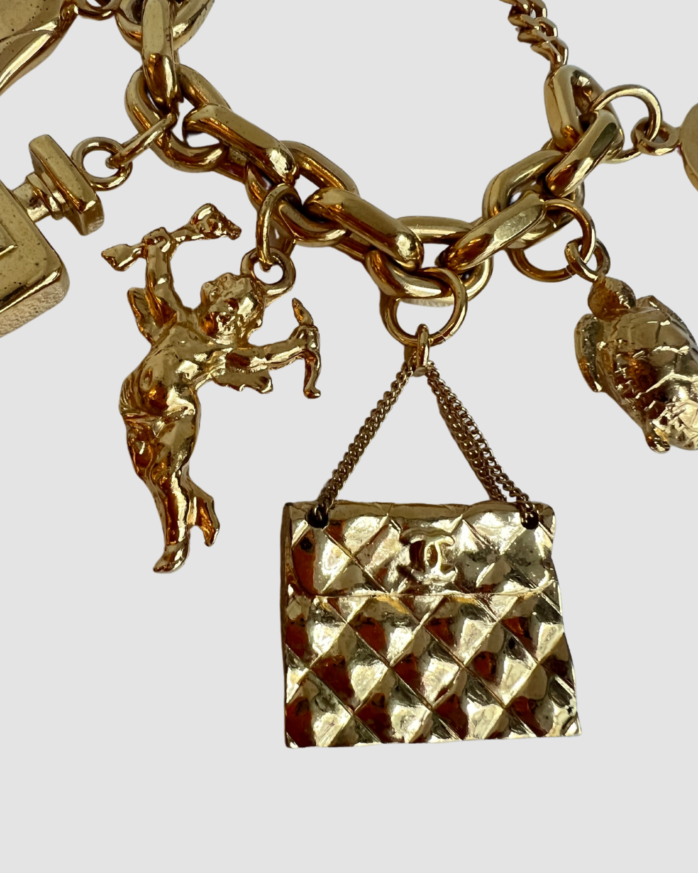 Chanel 24k Gold Plated Charm Bracelet