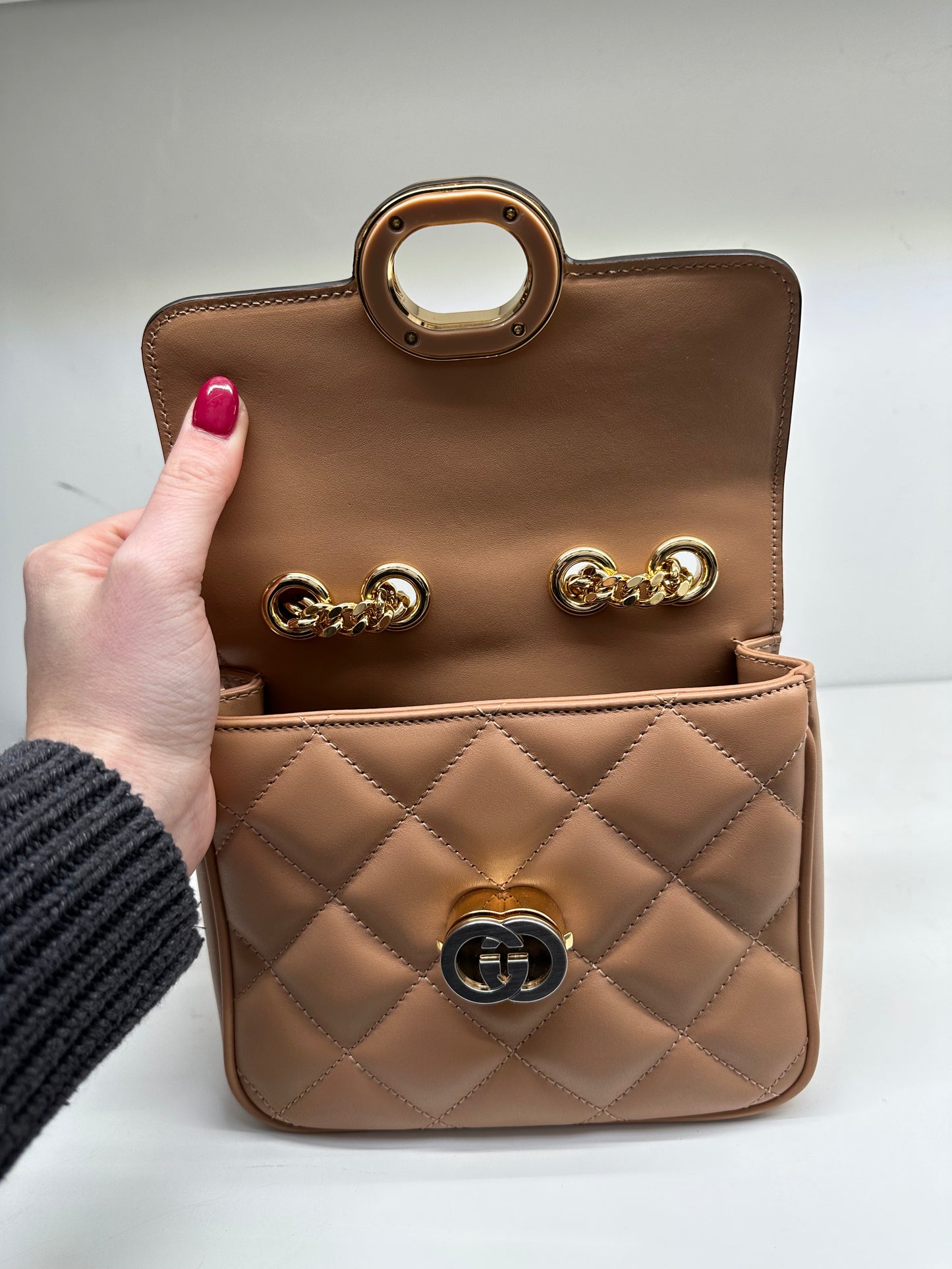 Gucci Tan Deco Crossbody