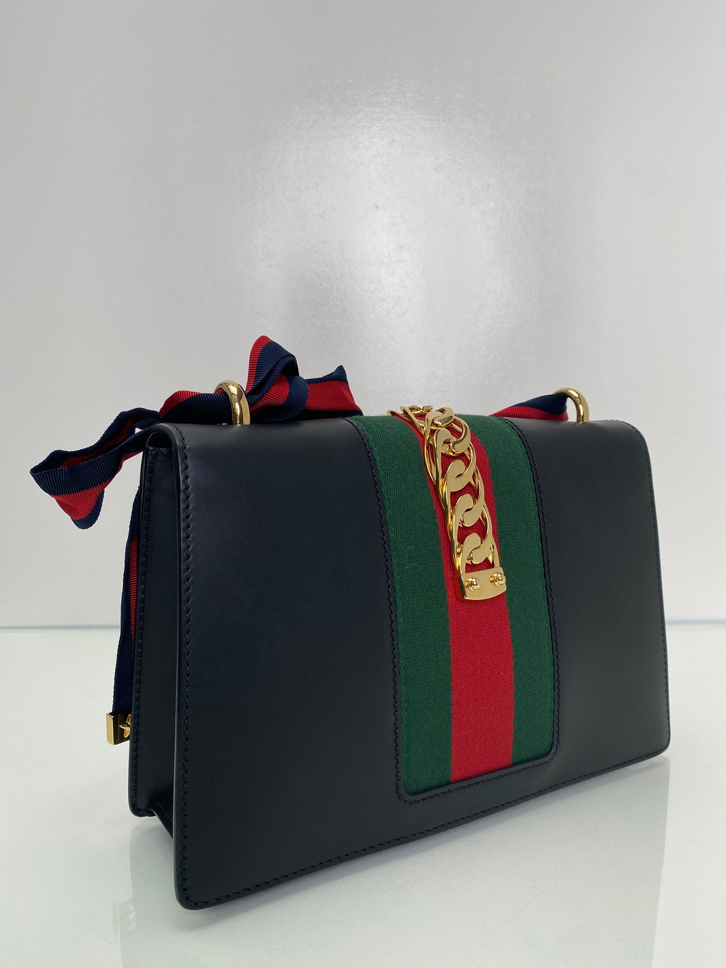 Gucci Black Webstripe Sylvie Bag GHW
