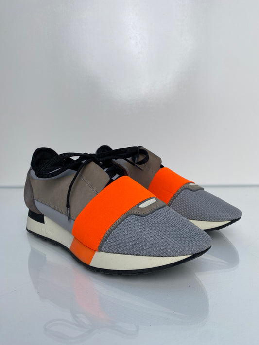 Balenciaga Grey & Orange Sneakers