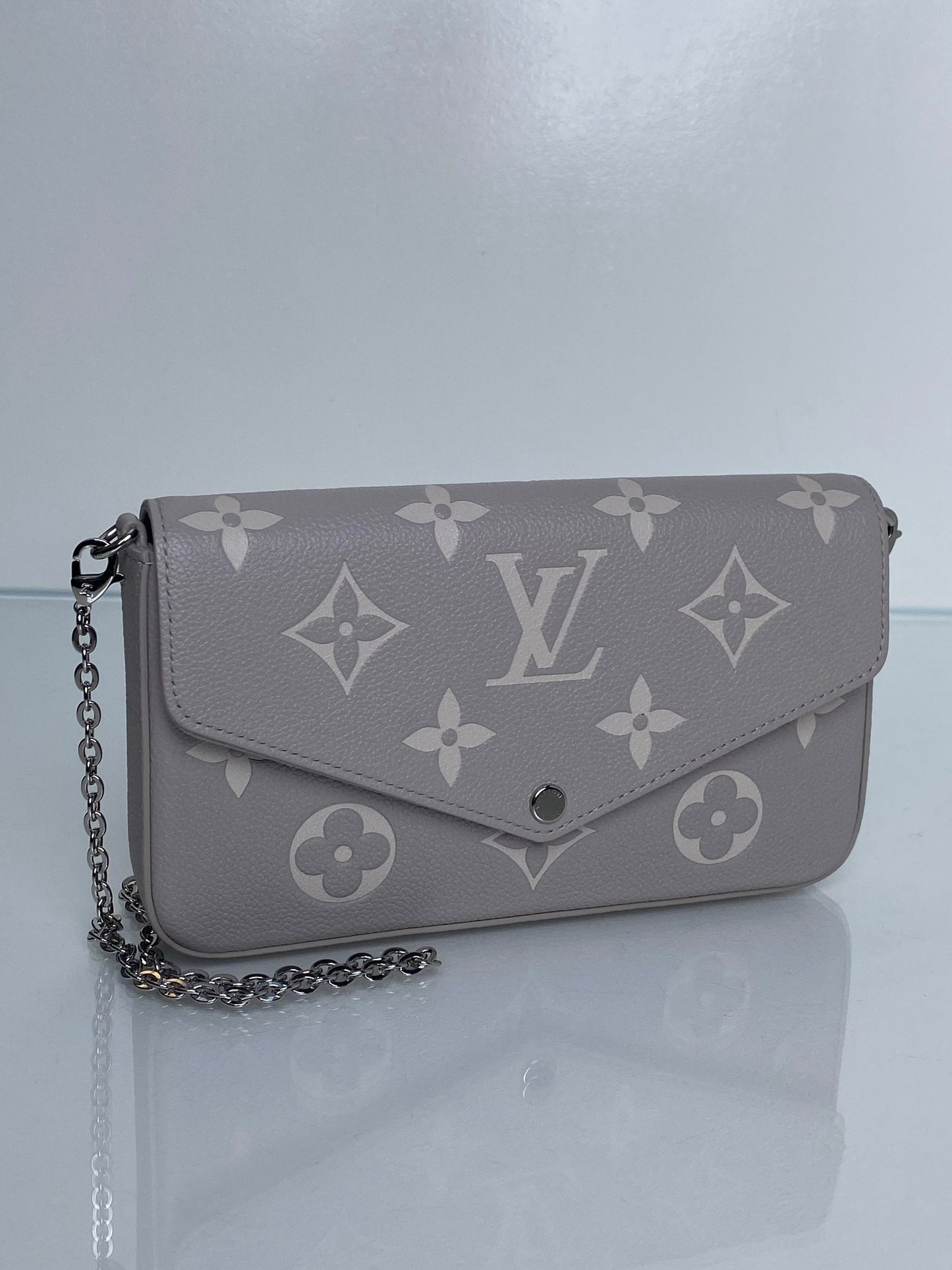Louis Vuitton Grey Empreinte Pochette Félicie Bag SHW