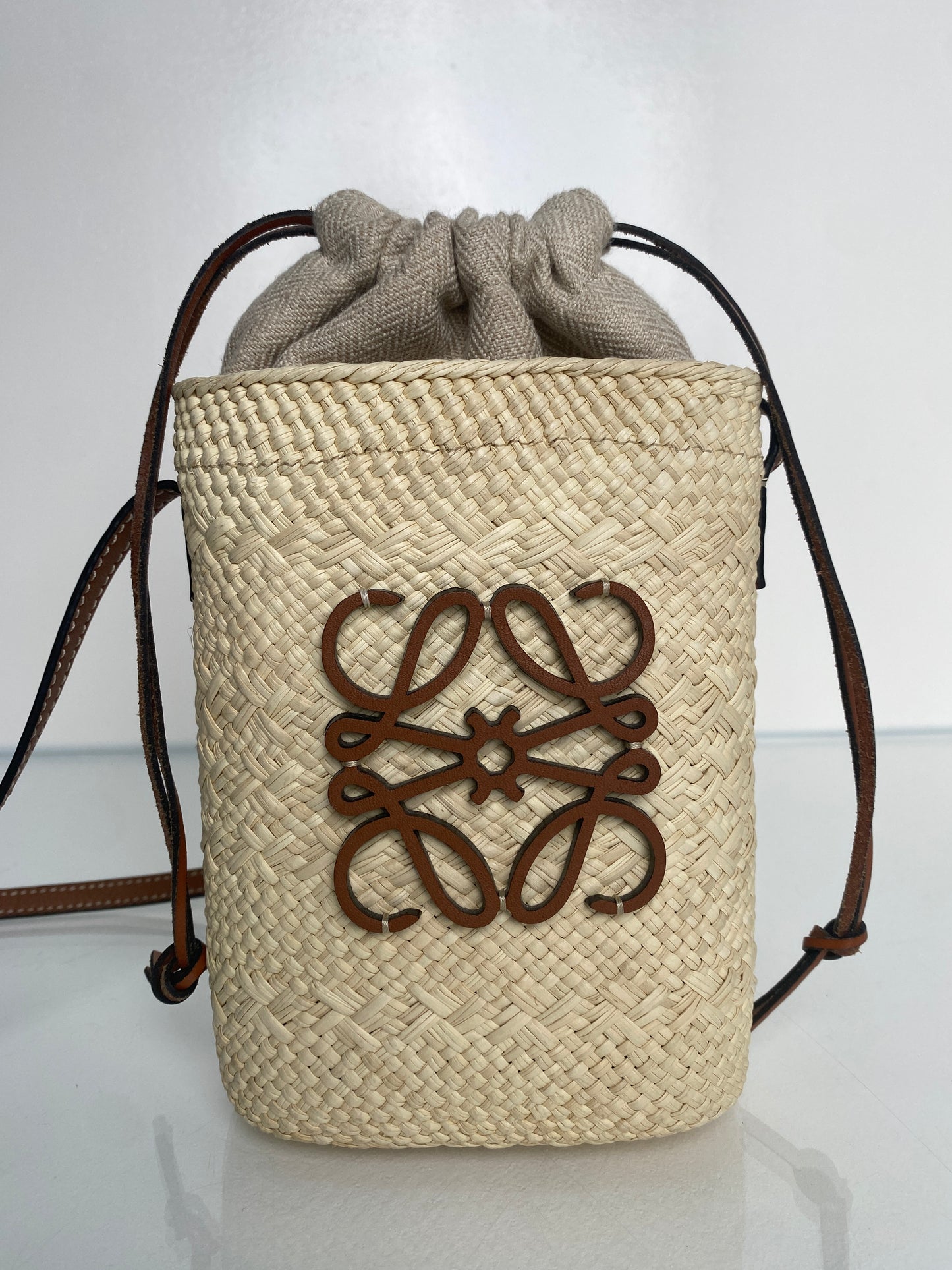 Loewe Square Pocket Raffia Crossbody Bag