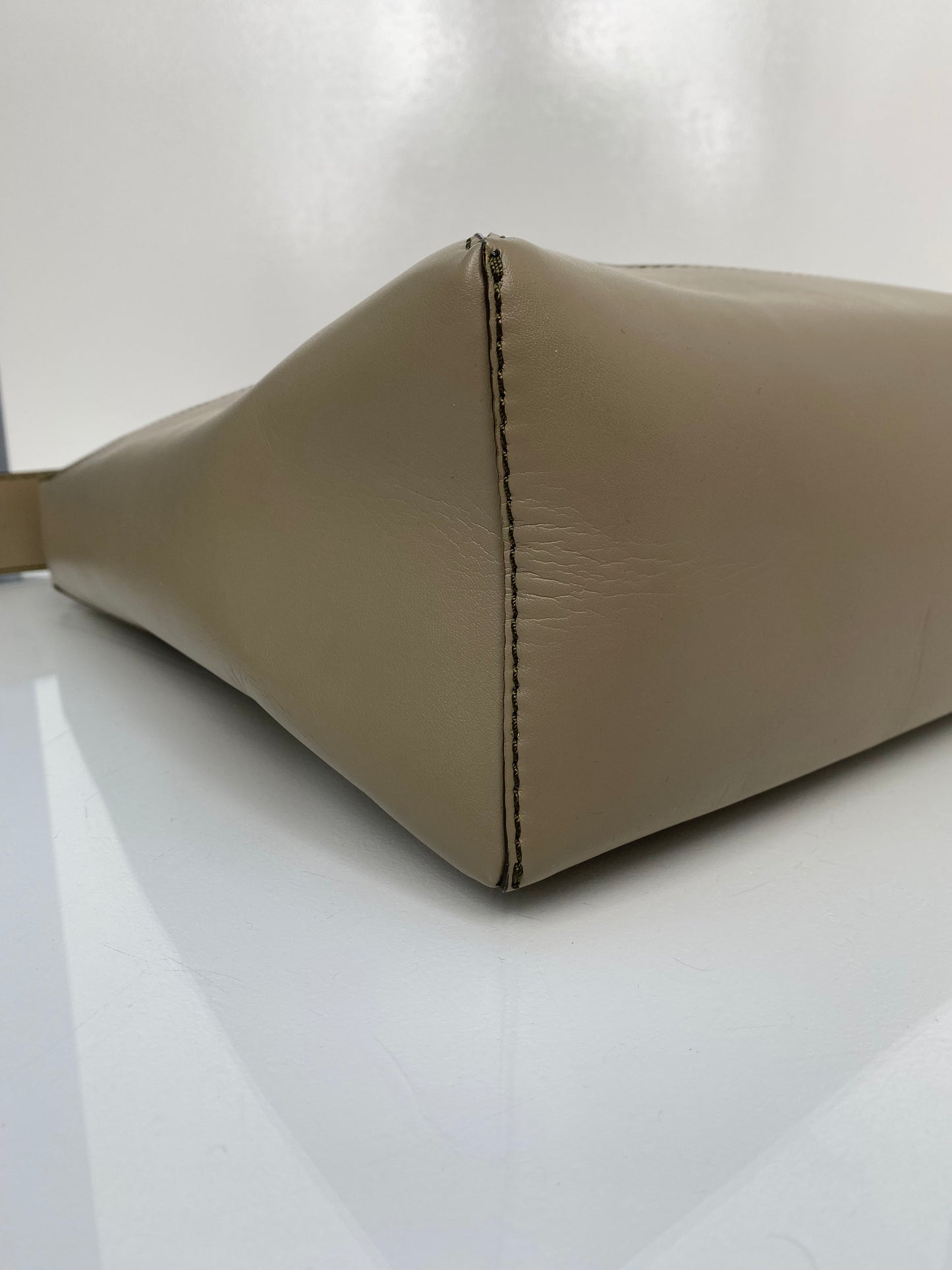 Stella McCartney Taupe/ Grey Eco Braided-Strap Medium Hobo Bag GHW
