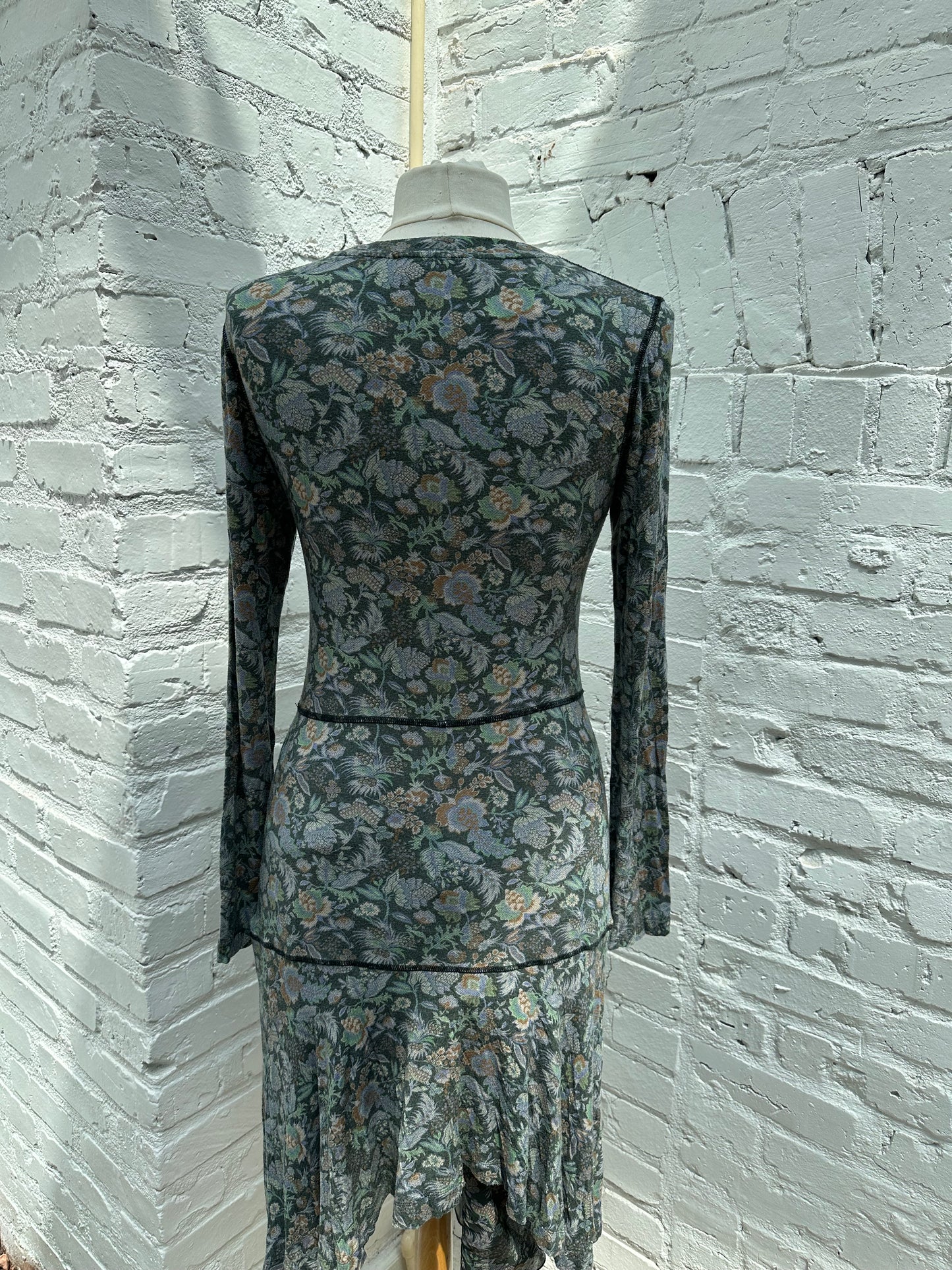 SeeByChloe Green, Purple & Blue Floral Dress, L