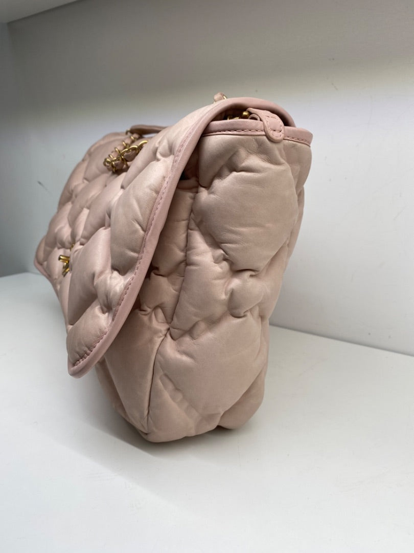 Chanel Quilted Pink Puffer Bag GHW