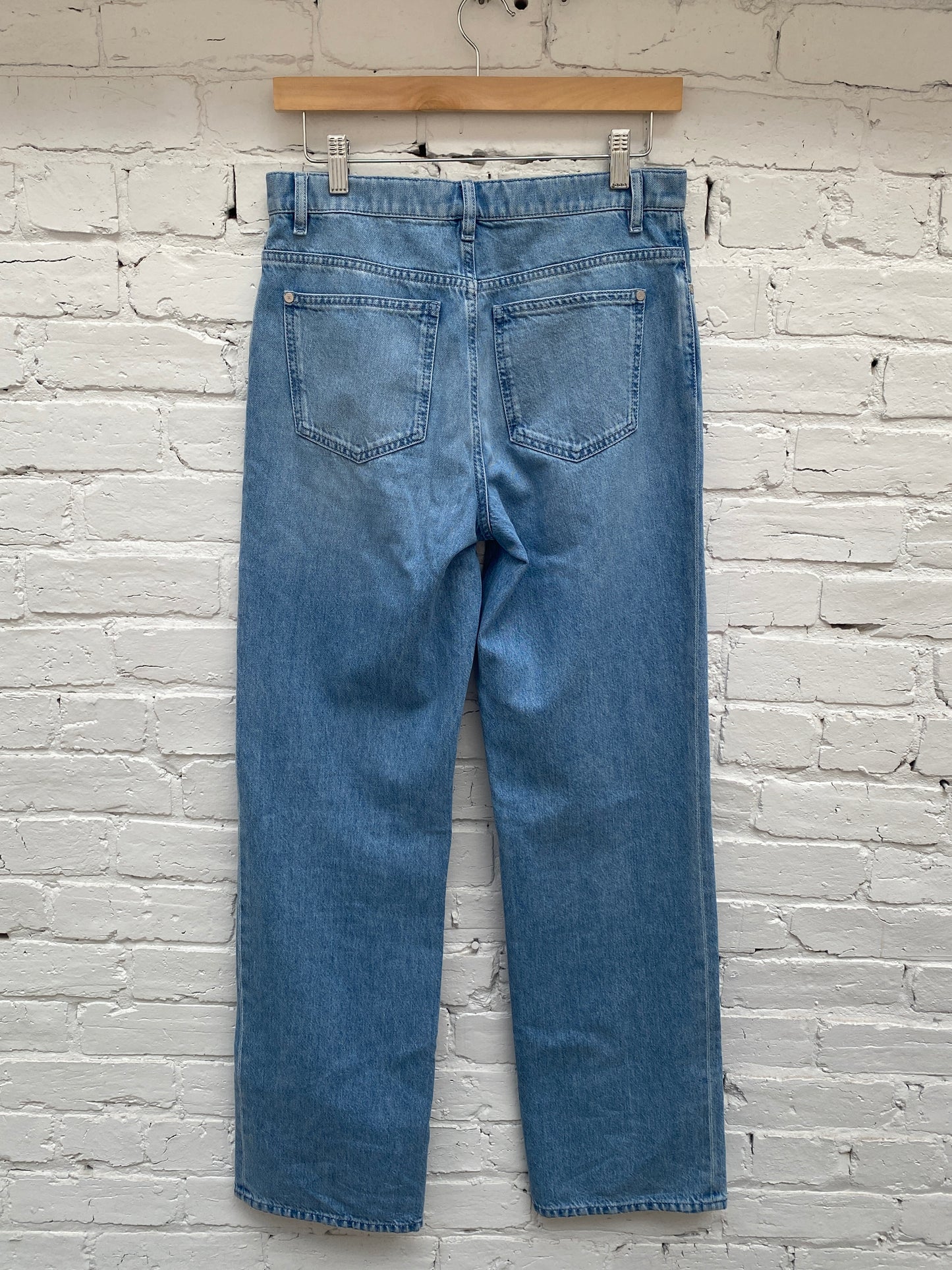 Chanel Light Wash CC Camelia Cut Out Jeans, 38