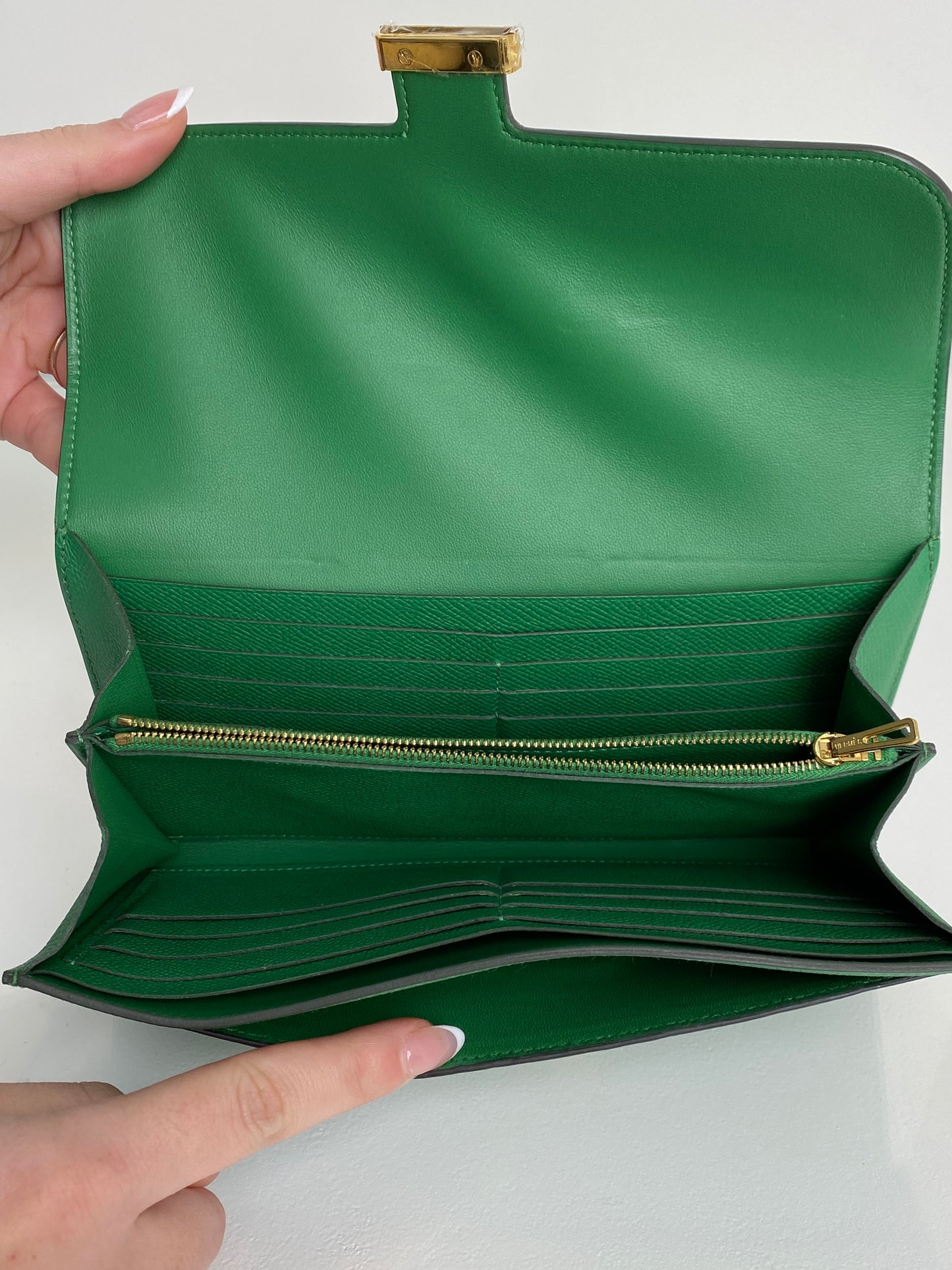 Hermes Green Epsom Constance Wallet GHW