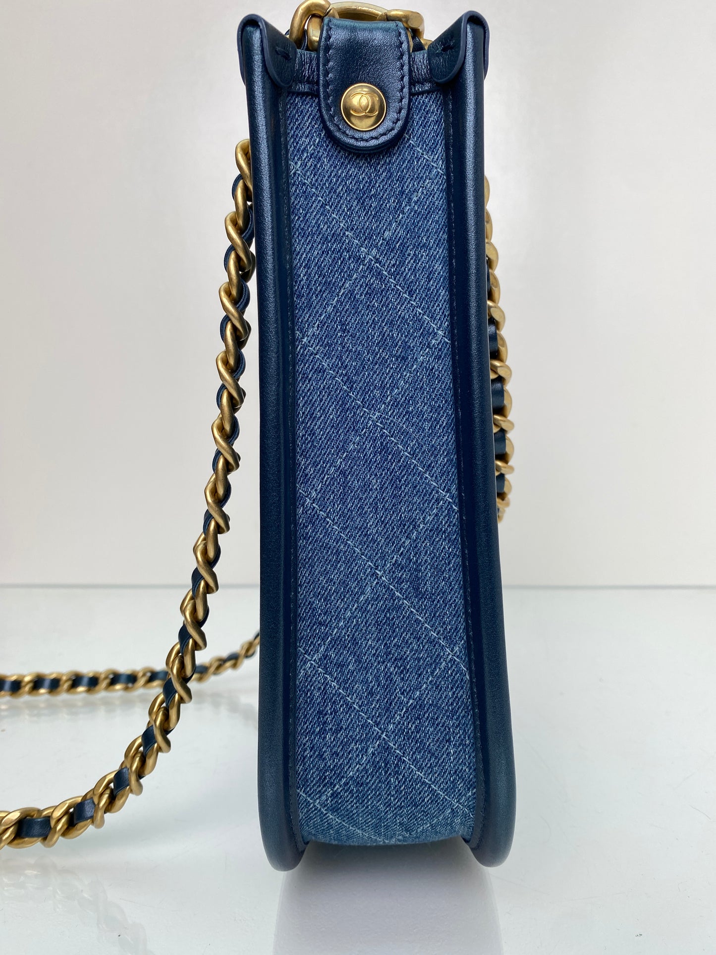 Chanel Denim Quilted Hobo Bag