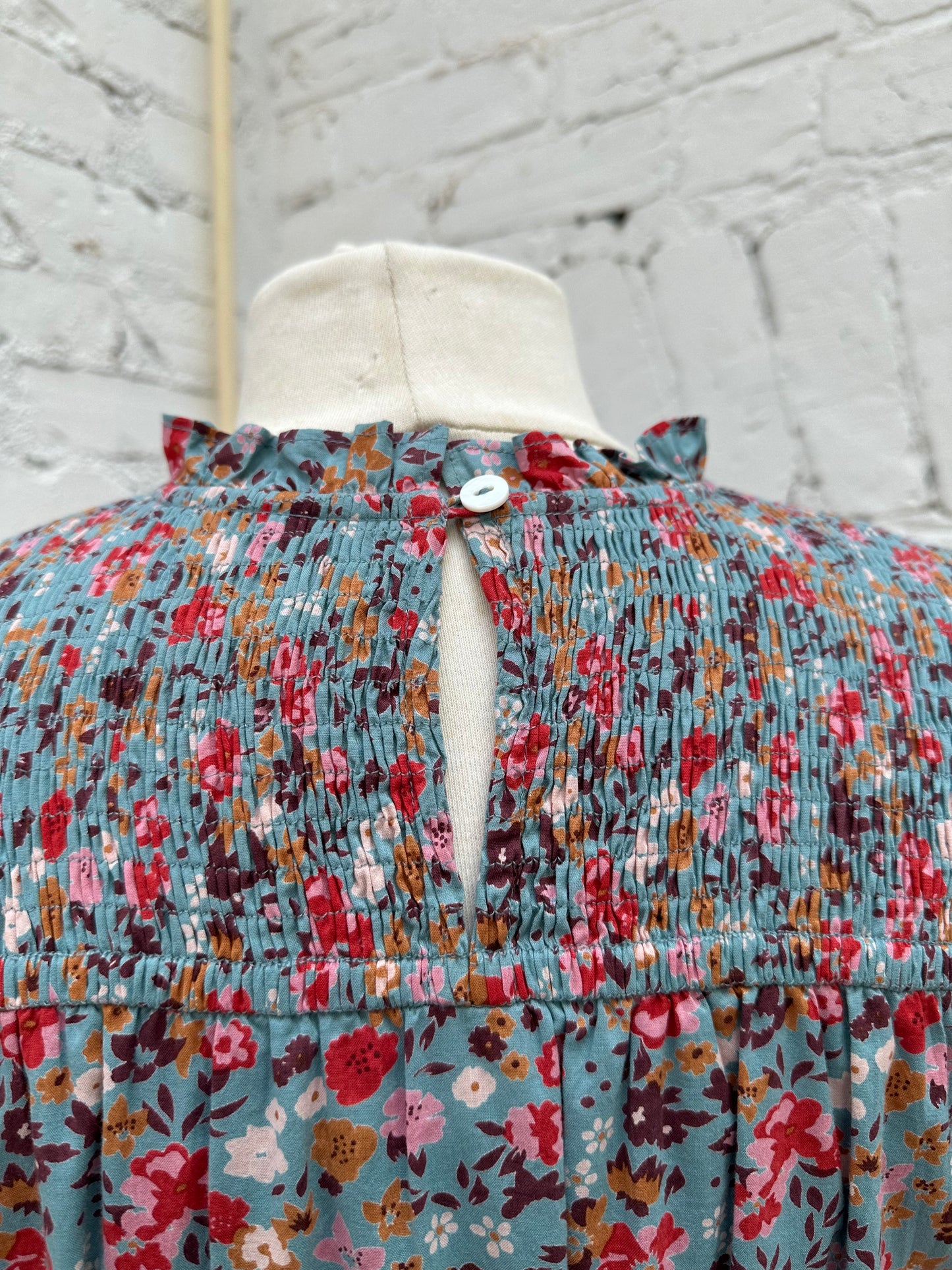 Olivia James Blue, Brown & Red Smocked Dress