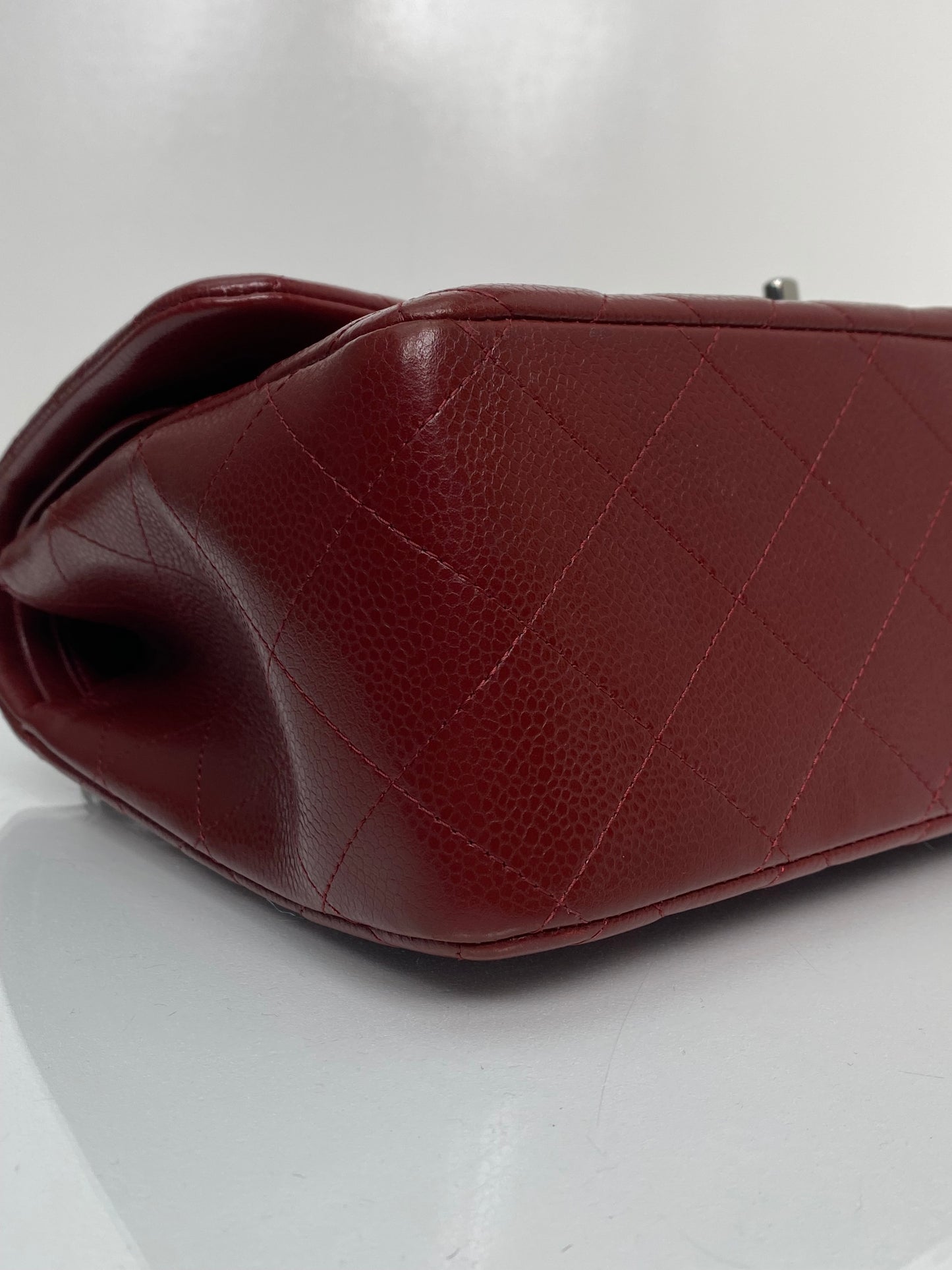 Chanel Classic Jumbo Burgundy Caviar Double Flap Bag SHW